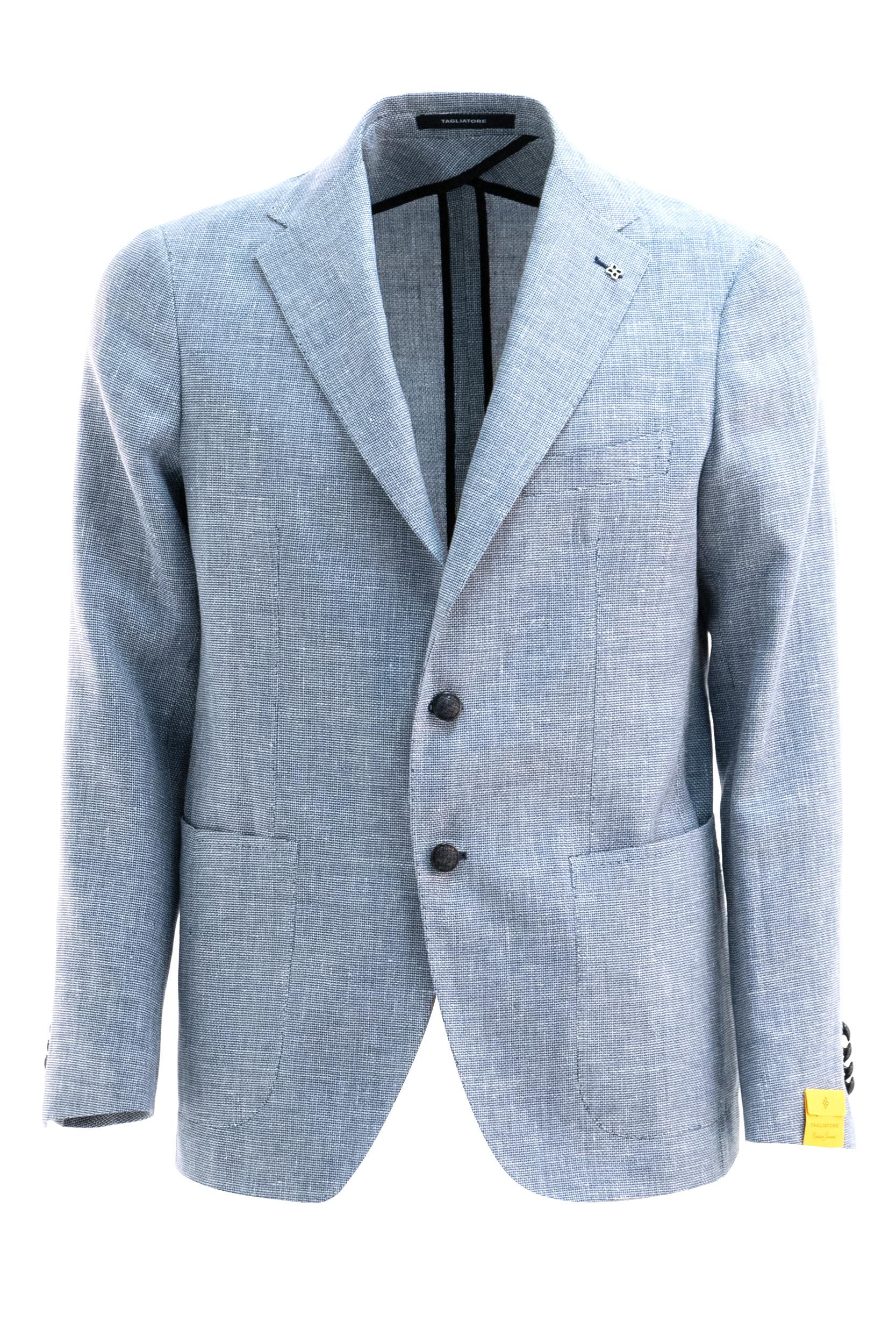 Giacca con Microtrama in Lino e Cotone<BR/> 1SMC22K-PE 340346 EI974 TAGLIATORE 