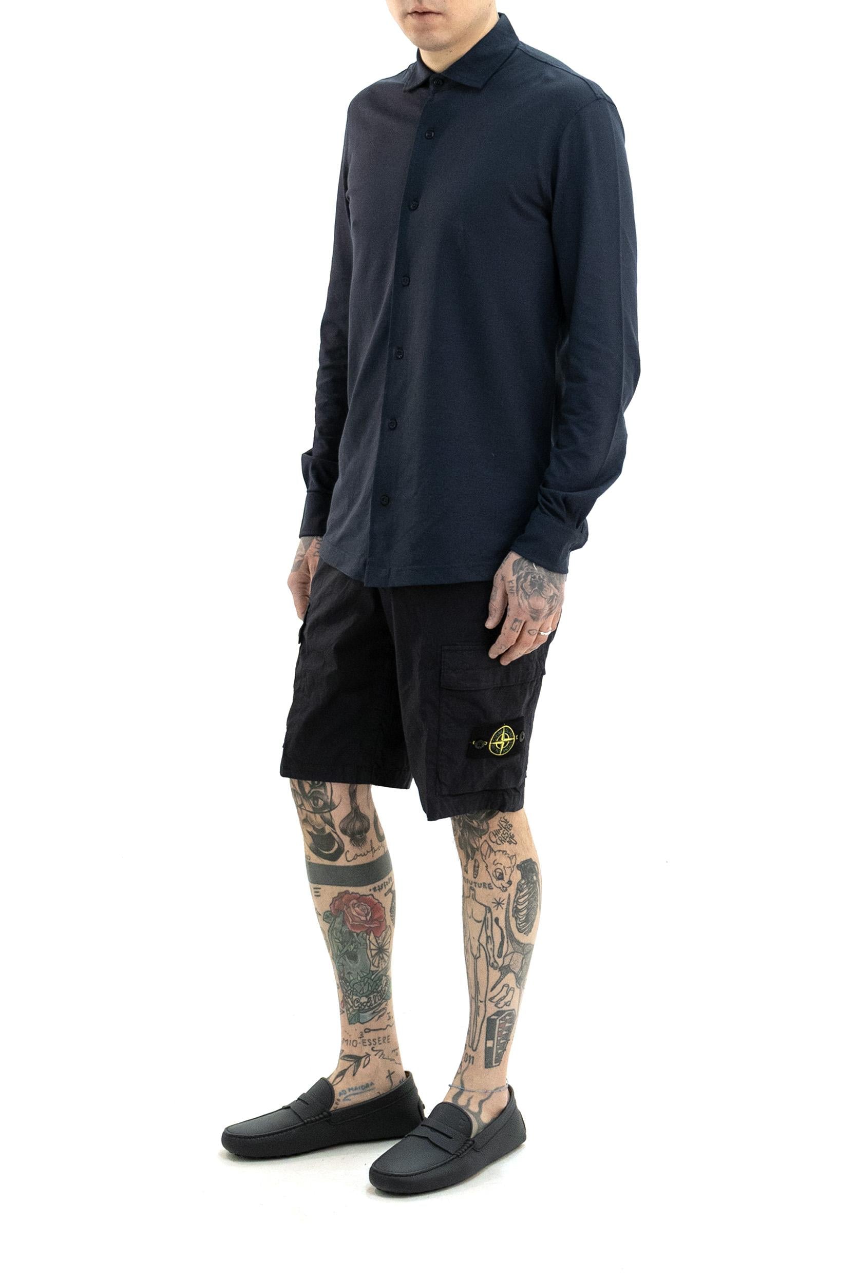 Pantaloni corti cargo in cotone di colore blu <BR/> L1S15L100020 S0003 V0020 STONE ISLAND 