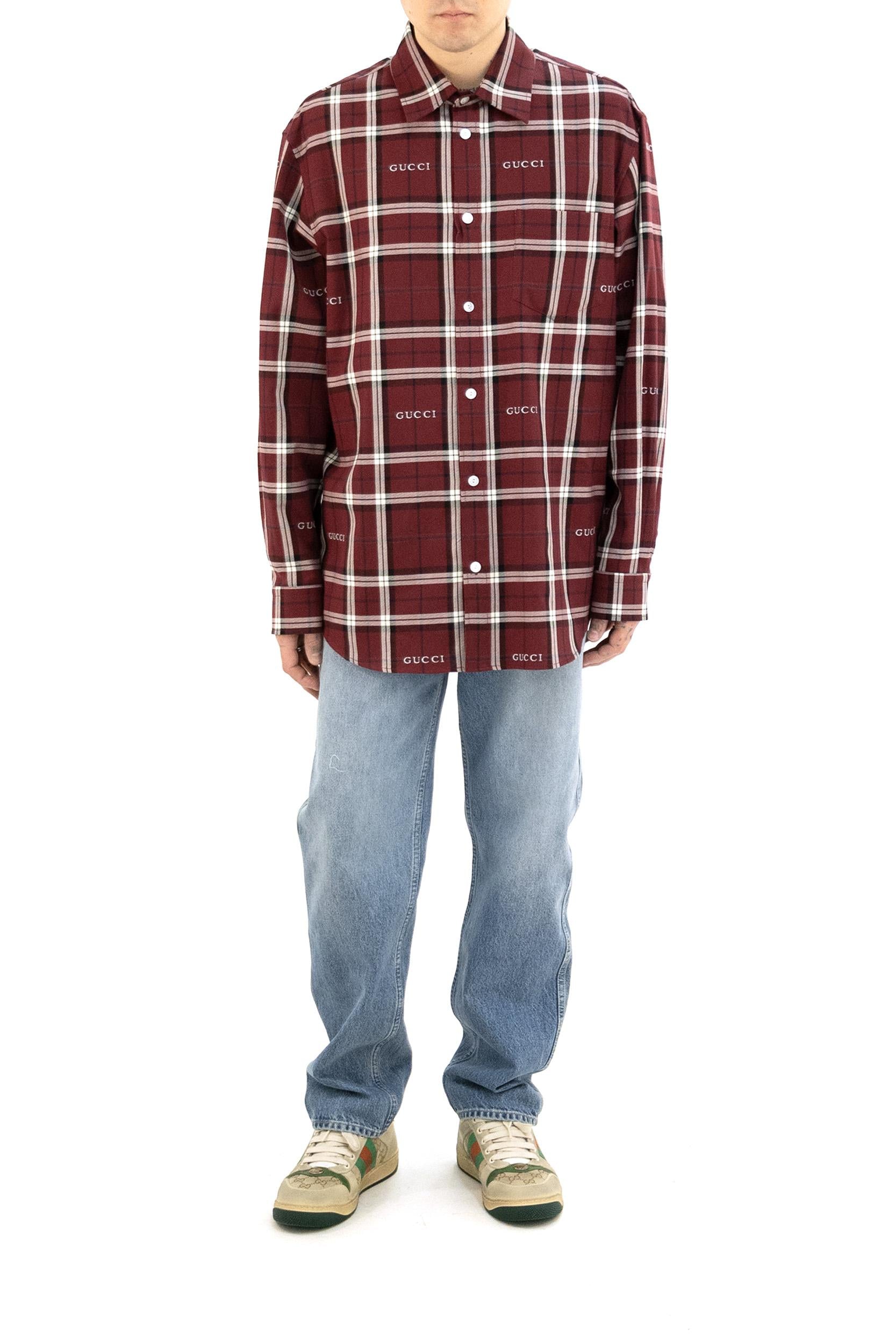 Camicia in Tartan di Cotone Jaquard<BR/> 852895 ZAUAC 6013 GUCCI 