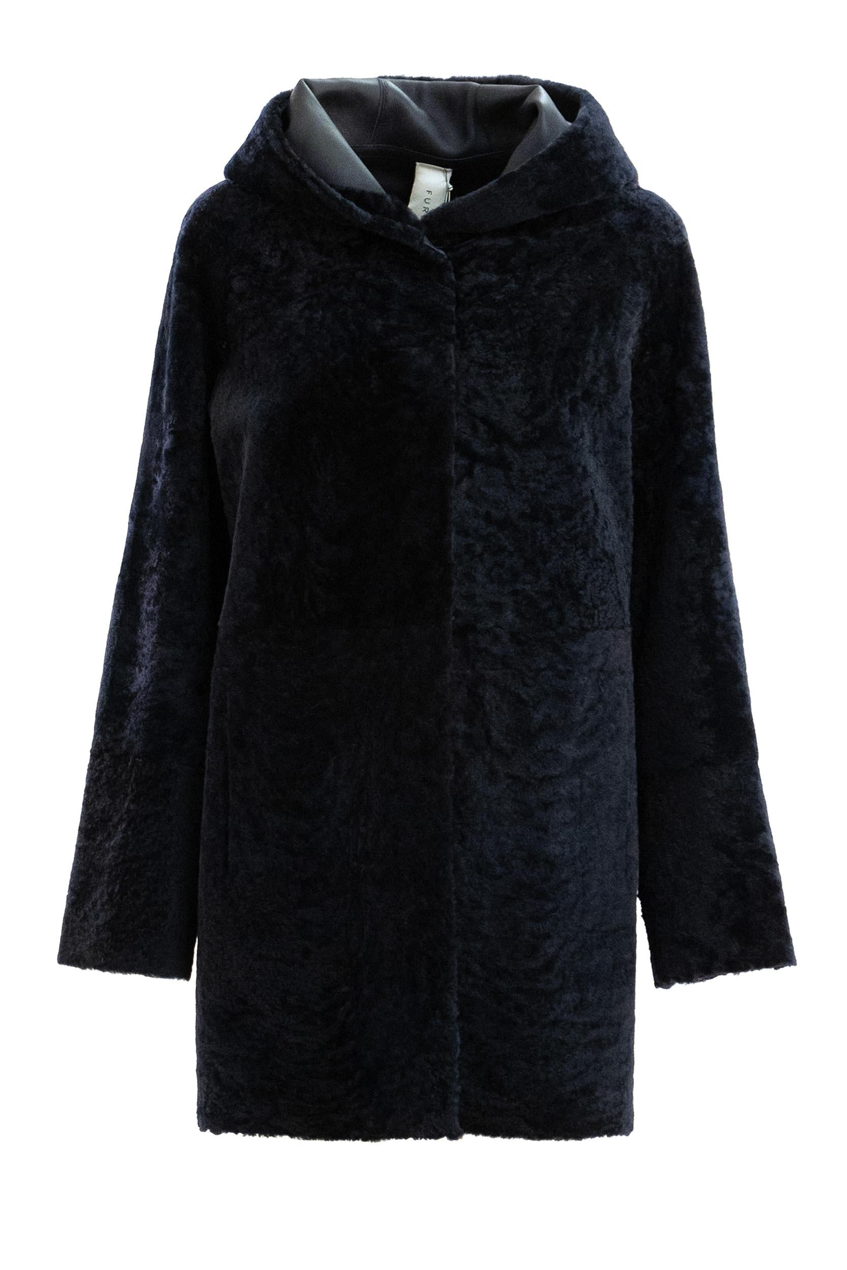 FURLING Cappotto ROBERTA PACAYA cappotto in montone blu <BR/> ROBERTA PACAYA BLU FURLING BY GIANI 