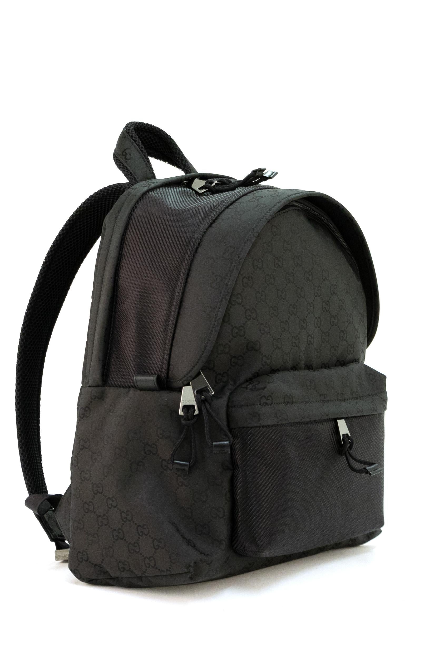 Zaino in nylon GG colore nero<BR/> 826364 FAD72 1047 GUCCI 