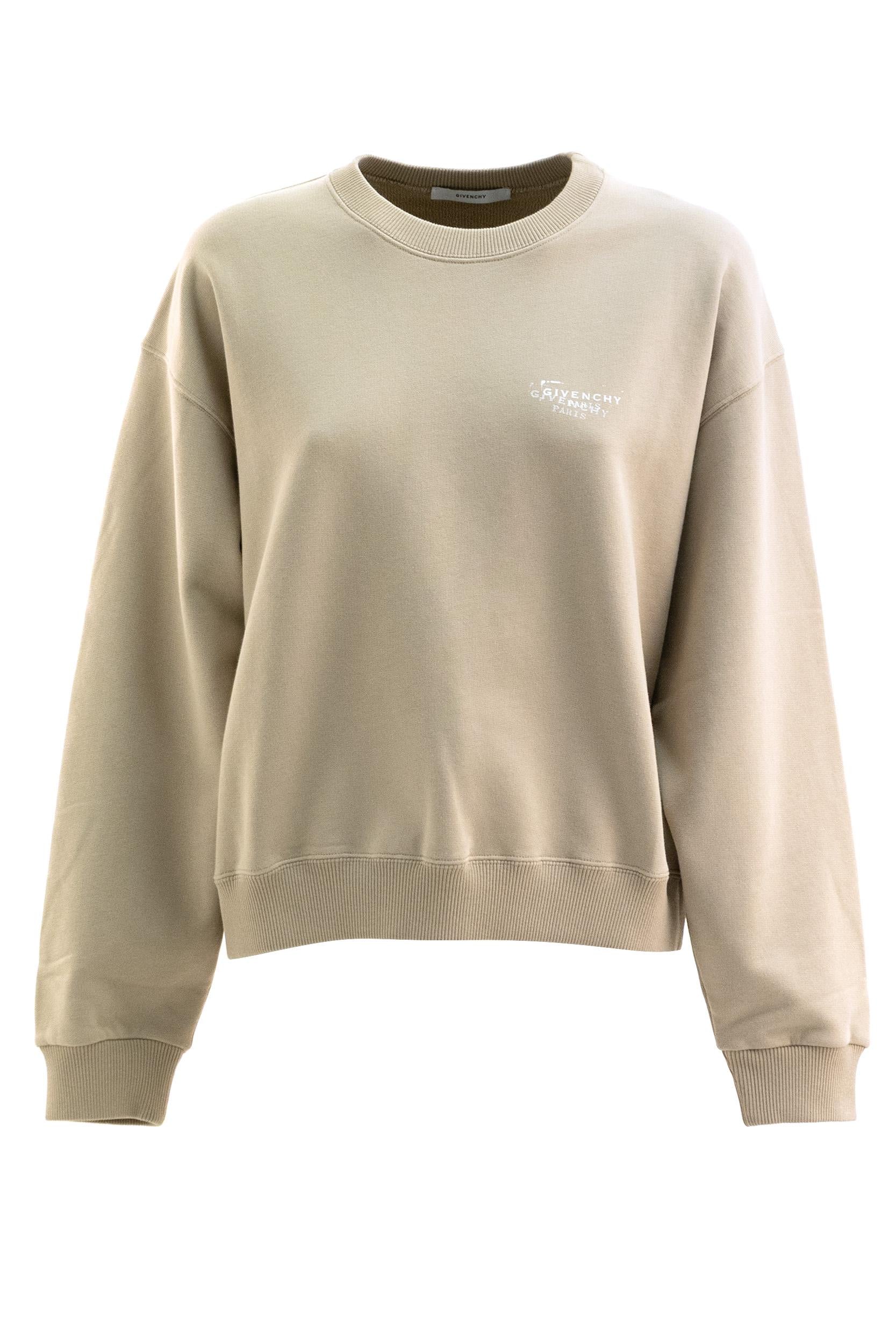 Felpa in cotone di colore beige<BR/> BWJ04UP7A7 277 GIVENCHY 