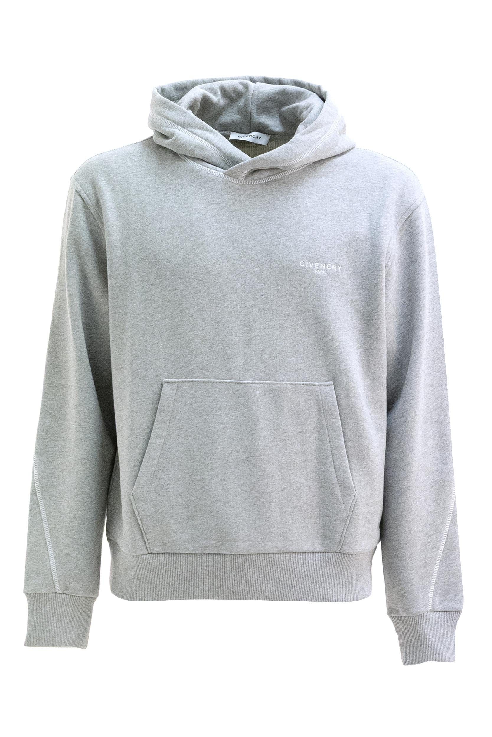 Felpa con cappuccio in cotone di colore grigio<BR/> BMJ0PW3YTA 055 GIVENCHY 
