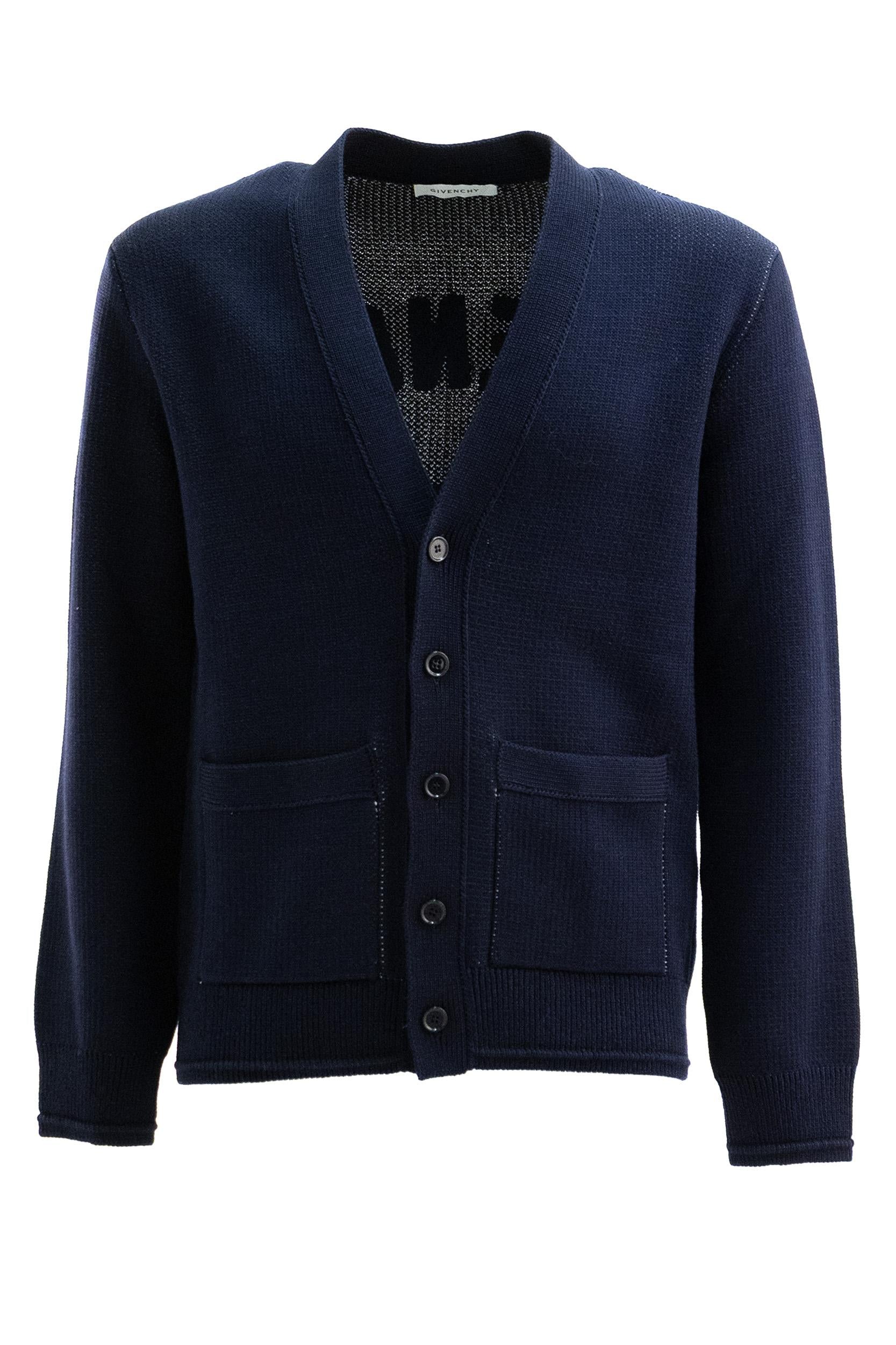Cardigan in cotone di colore blu<BR/> BMK00X4YNX 499 GIVENCHY 