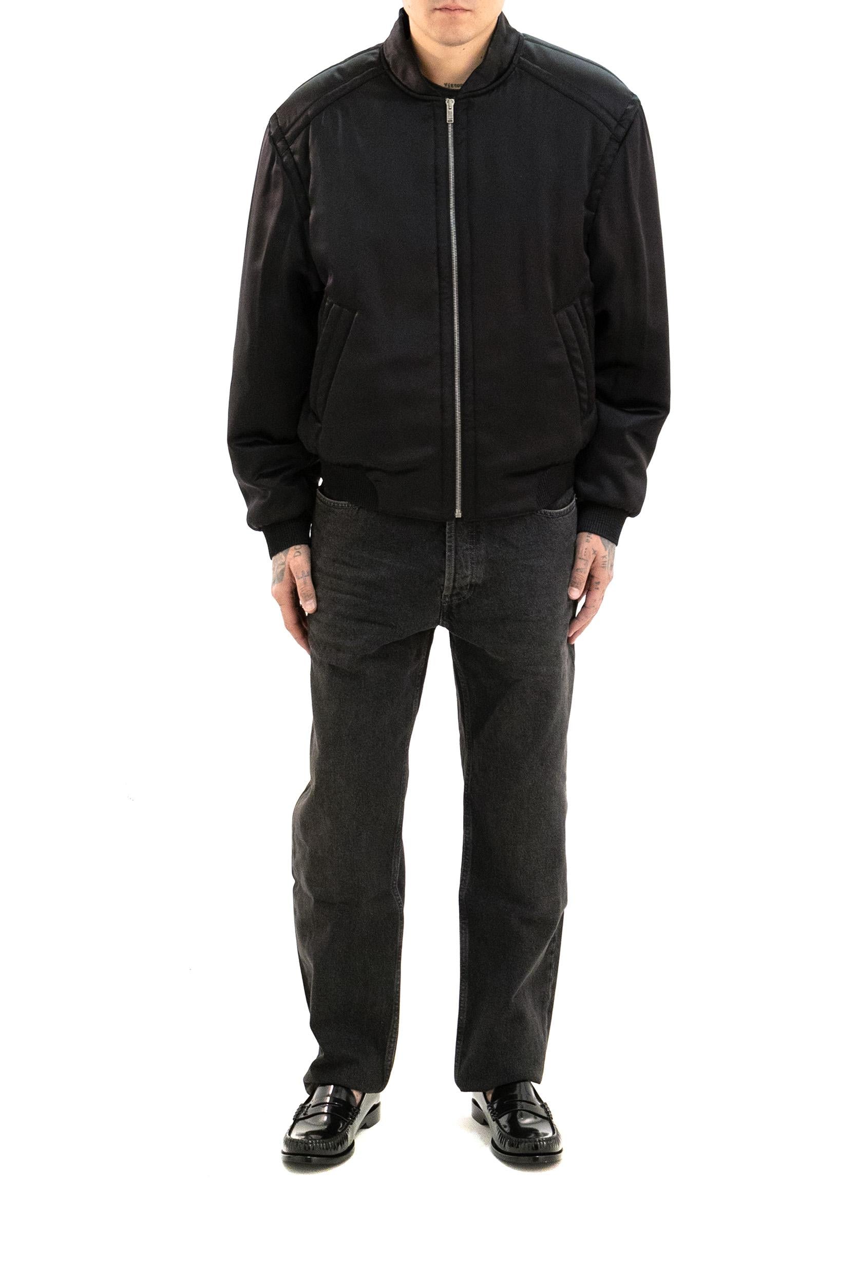 Bomber in satin di colore nero<BR/> 844528 Y3F25 1000 SAINT LAURENT 