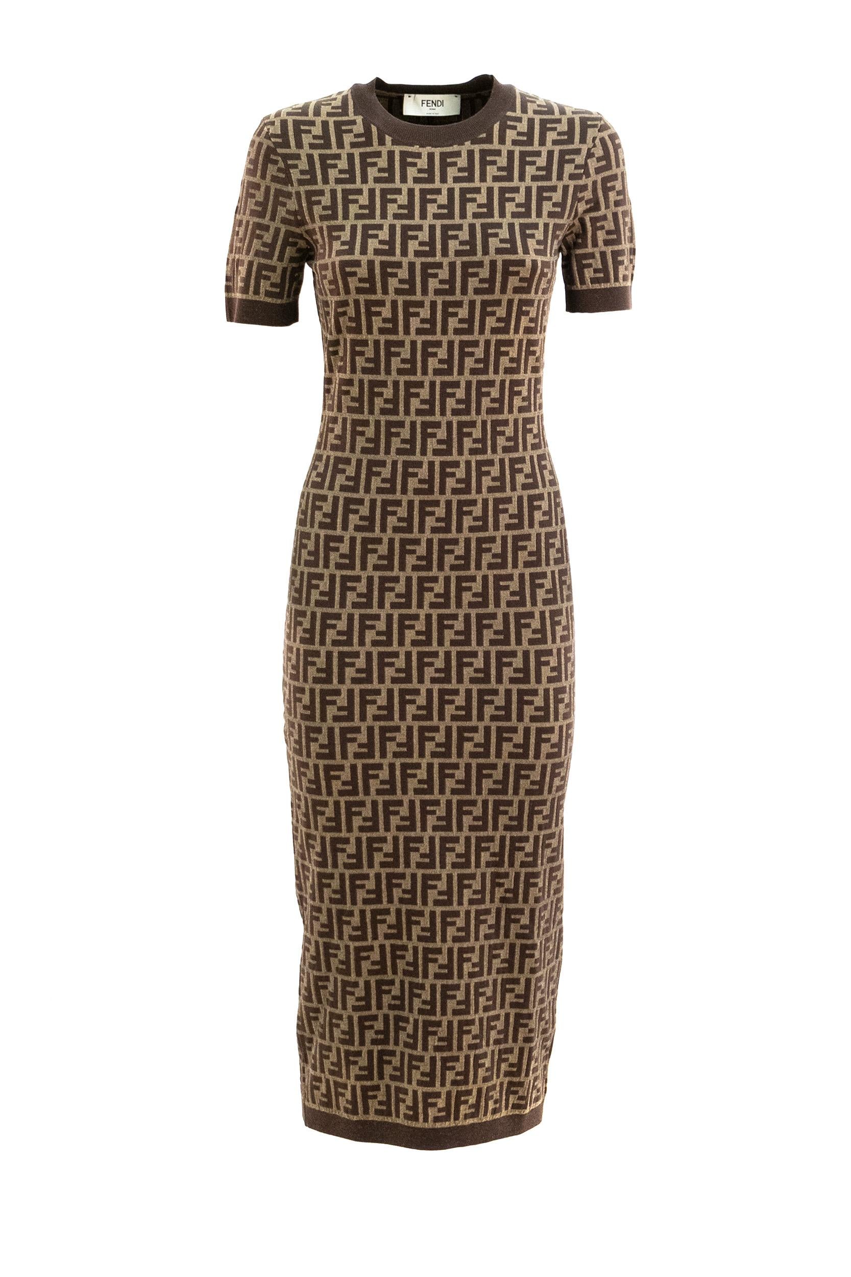 Abito in cotone FF color marrone<BR/><BR/> FZDD54 ASJT F0GGE FENDI 