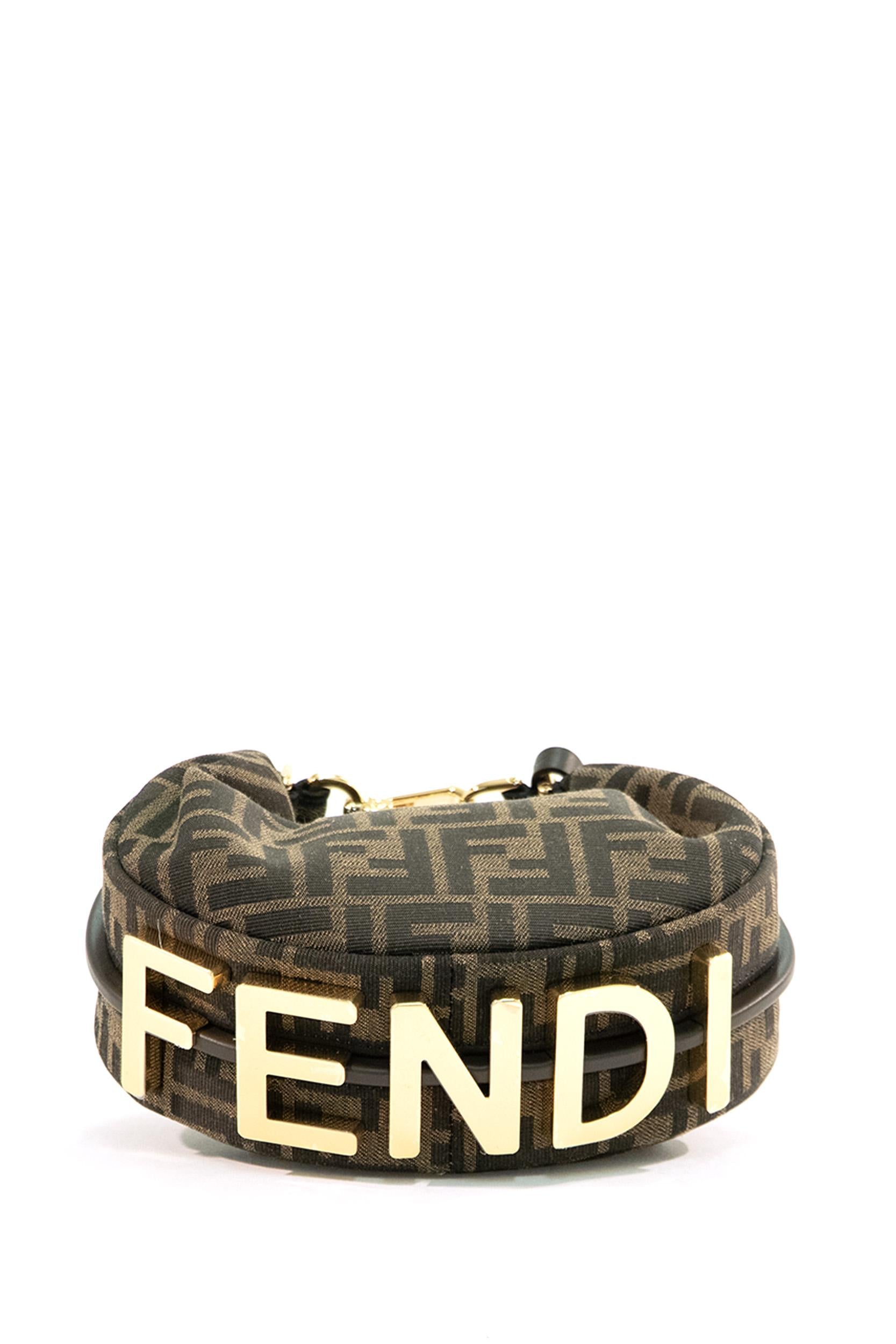 Borsa Fendigraphy in tessuto con motivo FF jacquard color marrone 8BS081 ALP3 F1MAT FENDI 