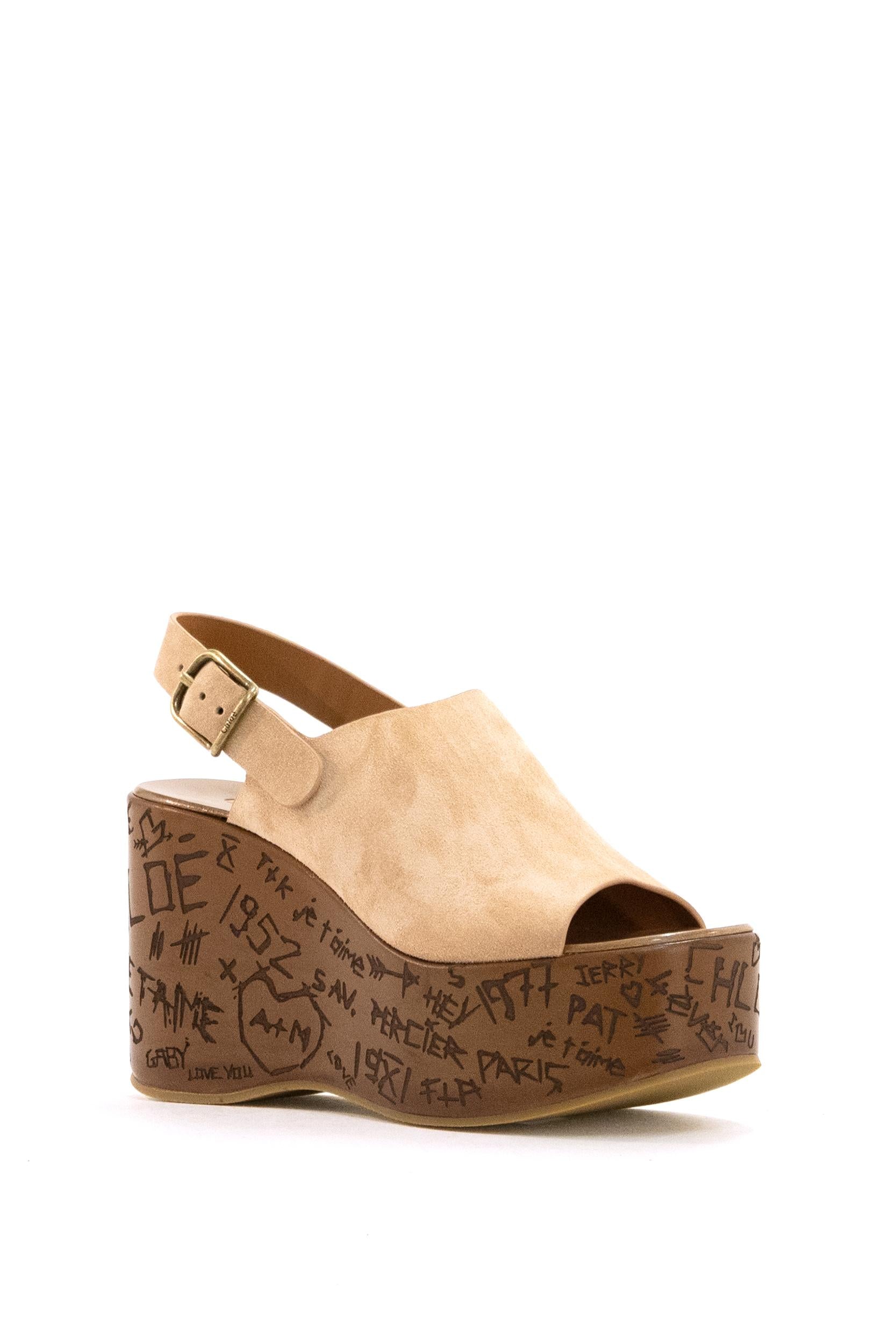 Sandali Maxime in suede color rosa<BR/> 25A10GRY 6C1 CHLOE' 