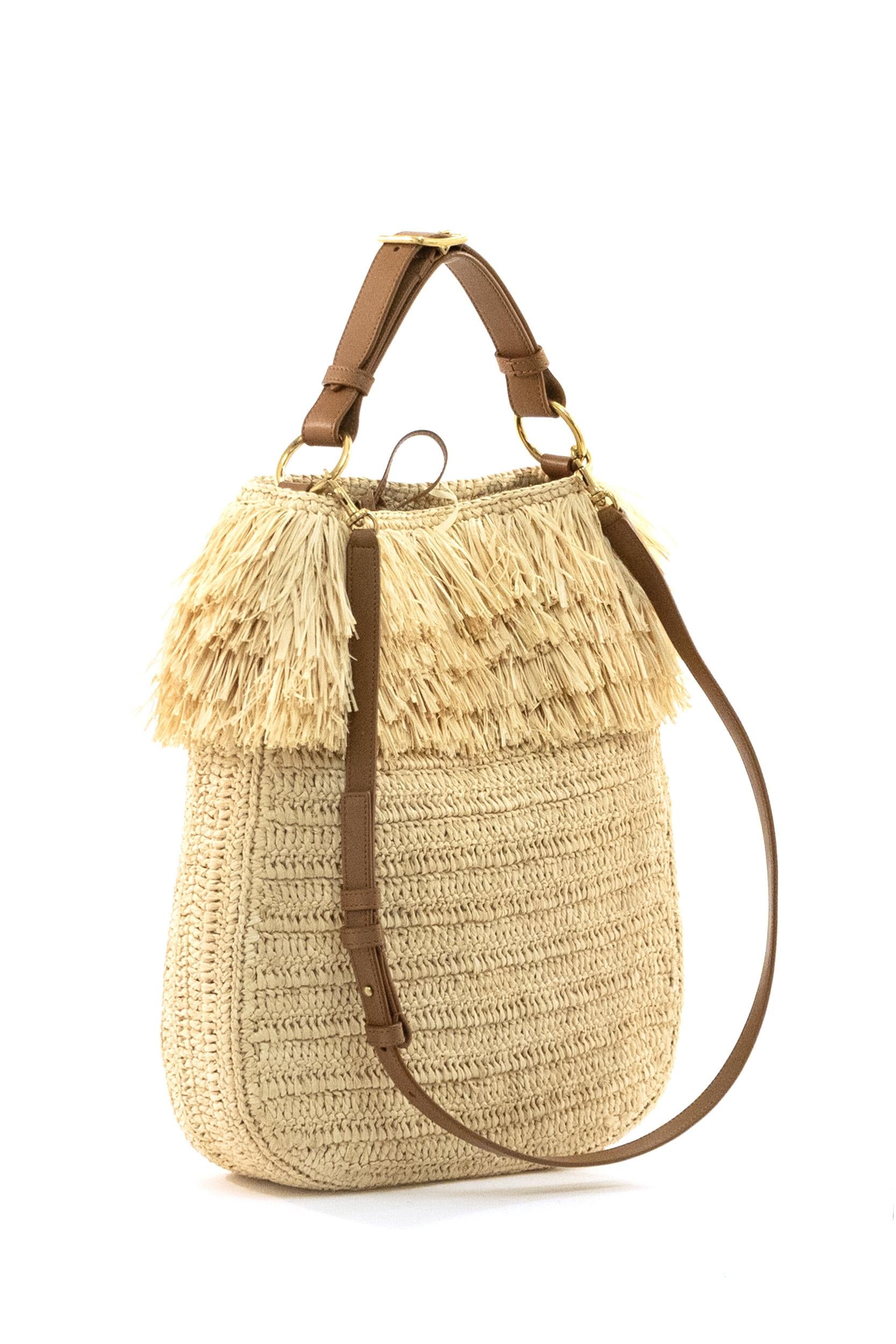 Borsa a Tracolla Roady in Rafia<BR/> 862920 GAAGC 2791 SAINT LAURENT