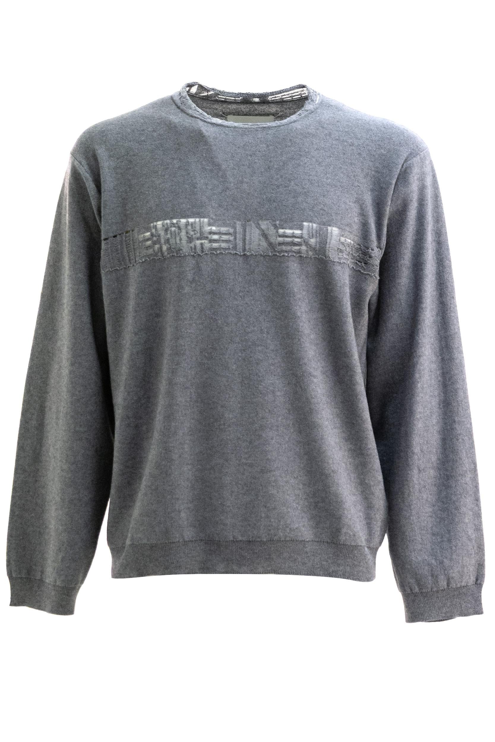 Pullover in cotone e lana di colore grigio<BR/> S67HL0019 M13261 859J MAISON MARGIELA 
