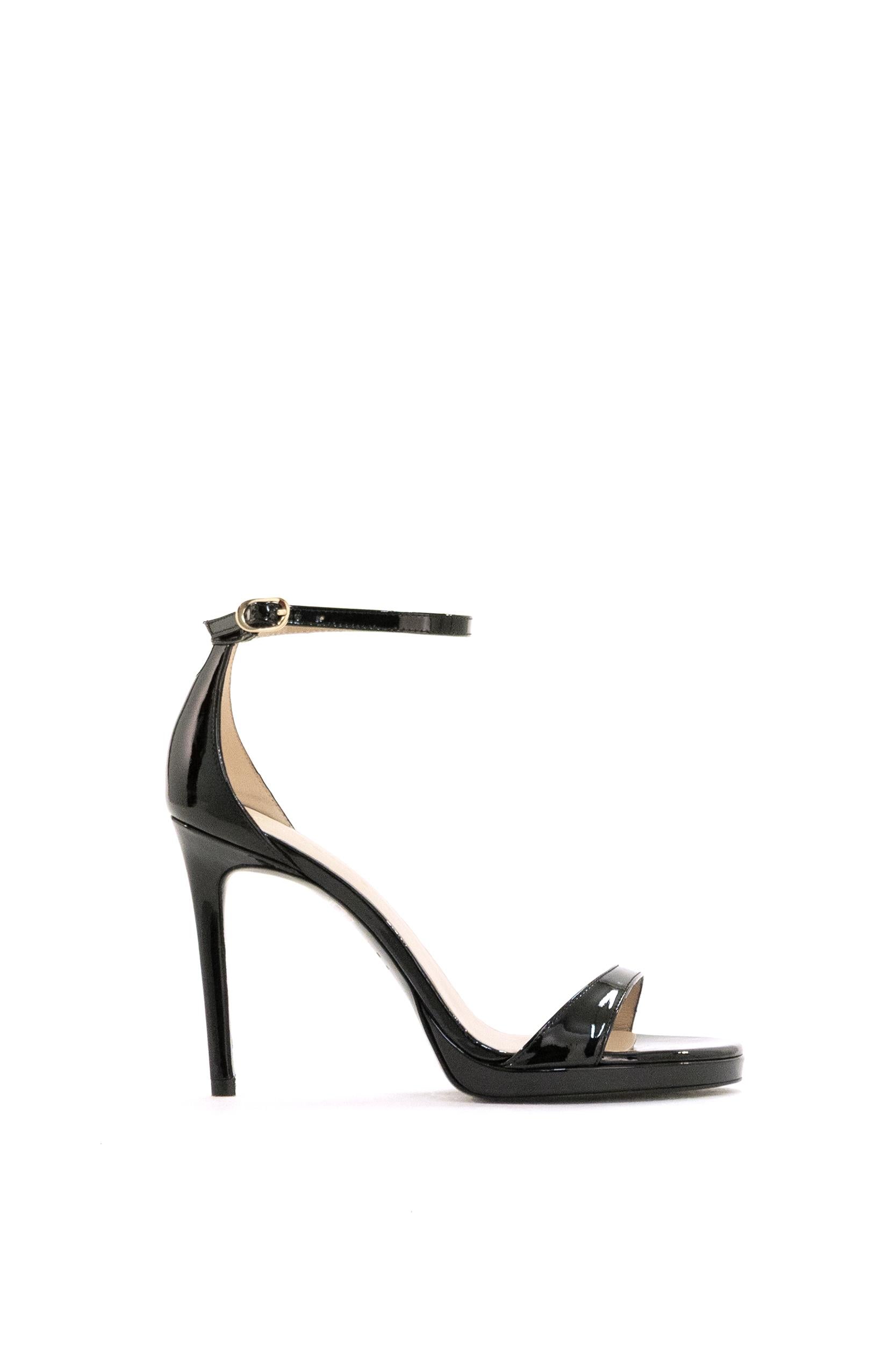 Sandali Nudist in Vernice<BR/> NUDIST PLATFORM BLACK STUART WEITZMAN 