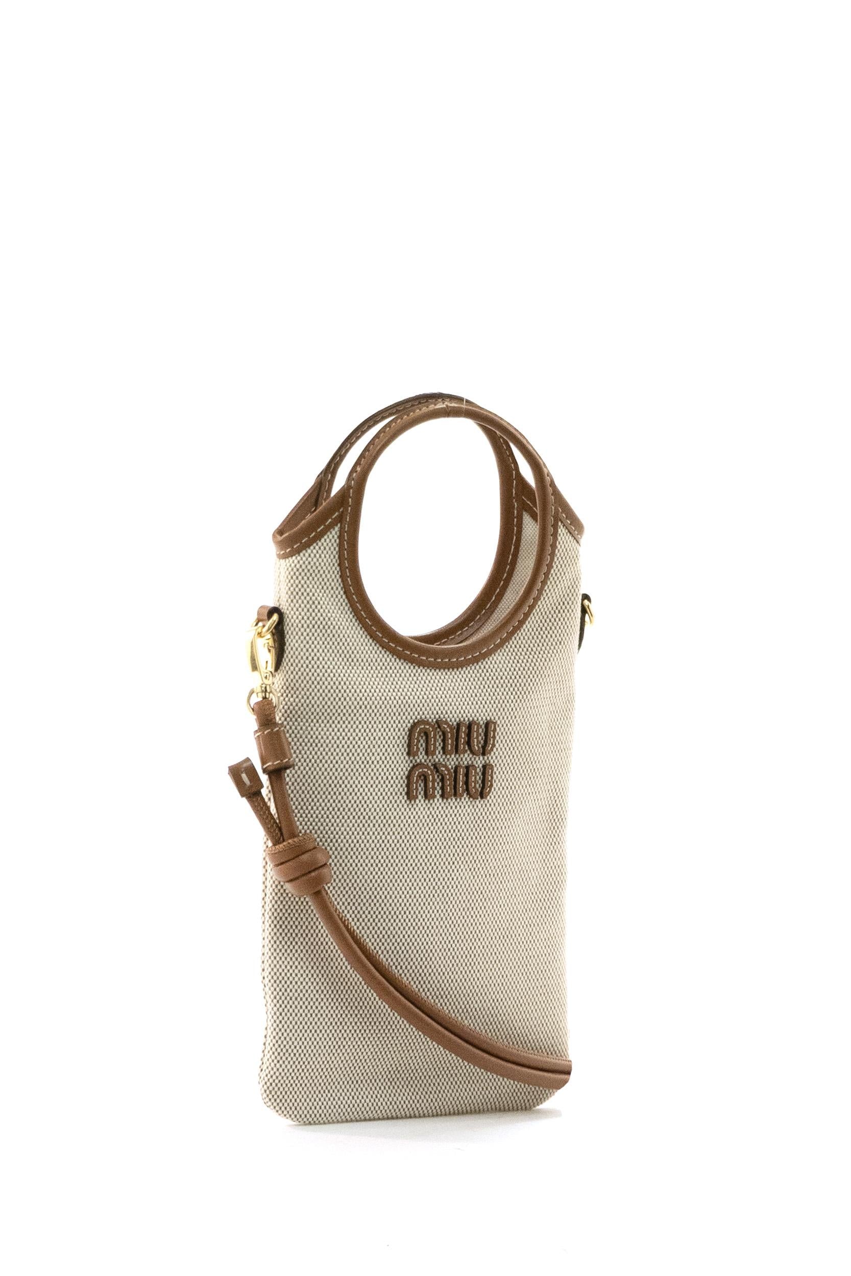 Pouch in Canapa e Pelle<BR/> 5ZT080 ACRN F062F MIU MIU 