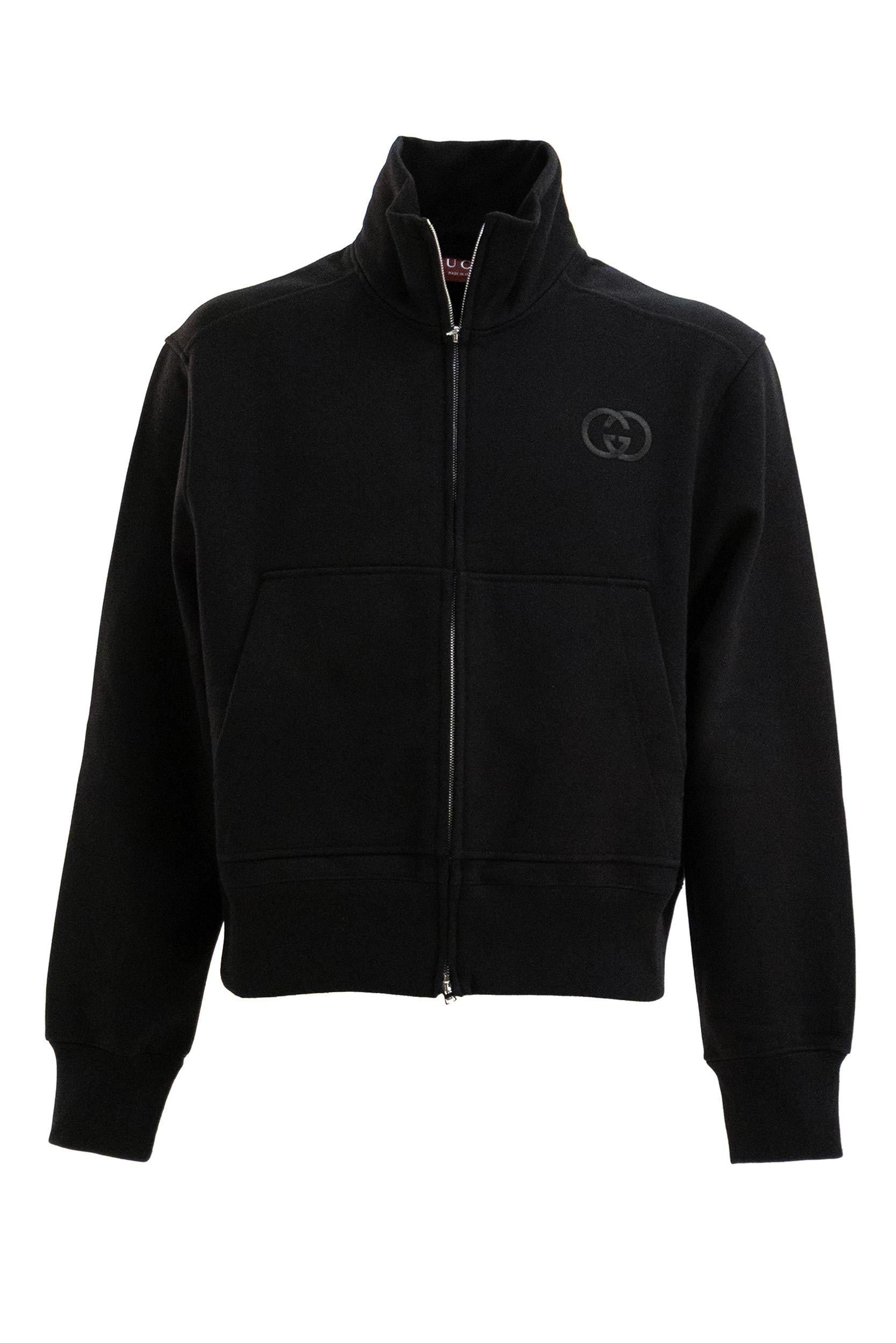 Felpa in jersey di cotone di colore nero<BR/> 851939 XJHKH 1043 GUCCI 