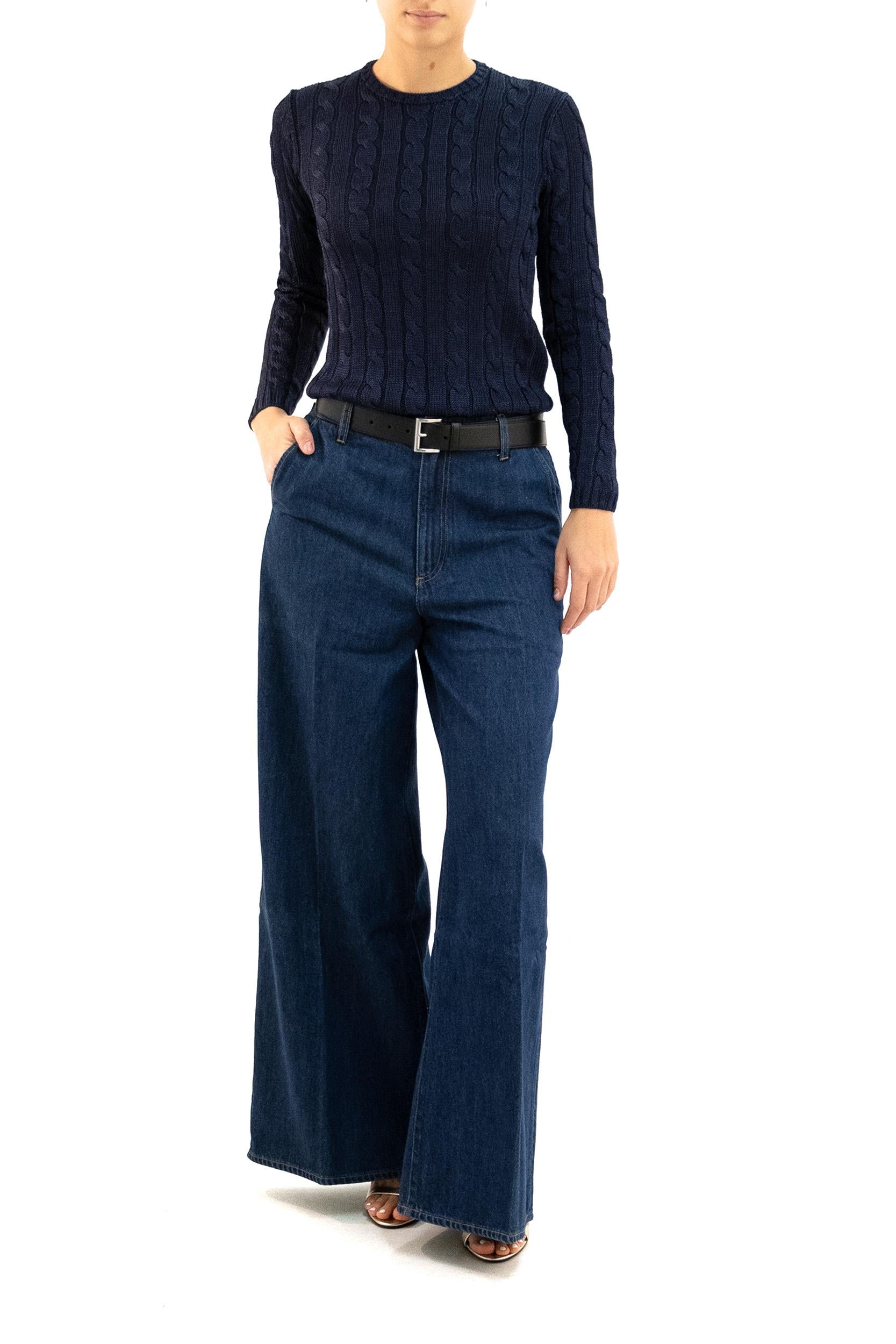 Pullover in Seta Blu<BR/> 290900054002 NAVY RALPH LAUREN 