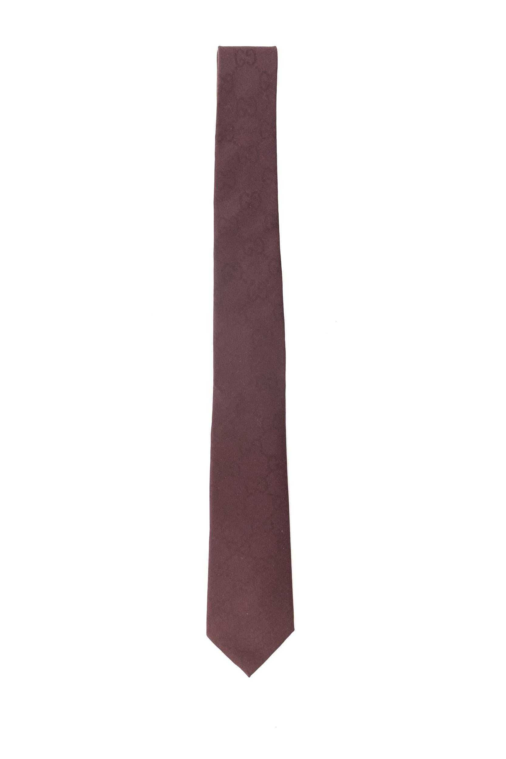 Cravatta in Cotone e Seta GG<BR/> 861299 4E600 6100 GUCCI 