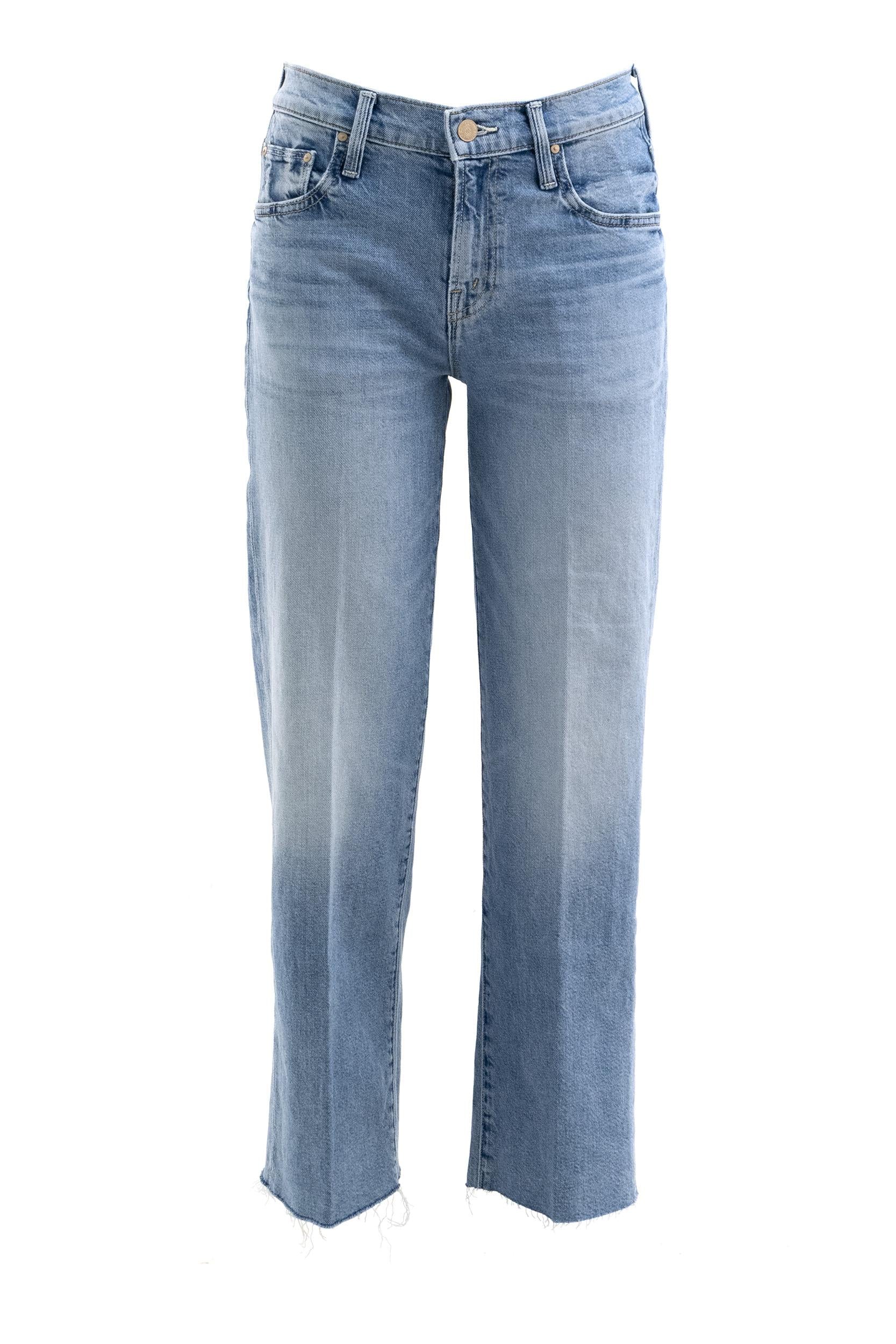 Jeans in denim di cotone di colore azzurro<BR/> 10917-1709 BKK MOTHER 