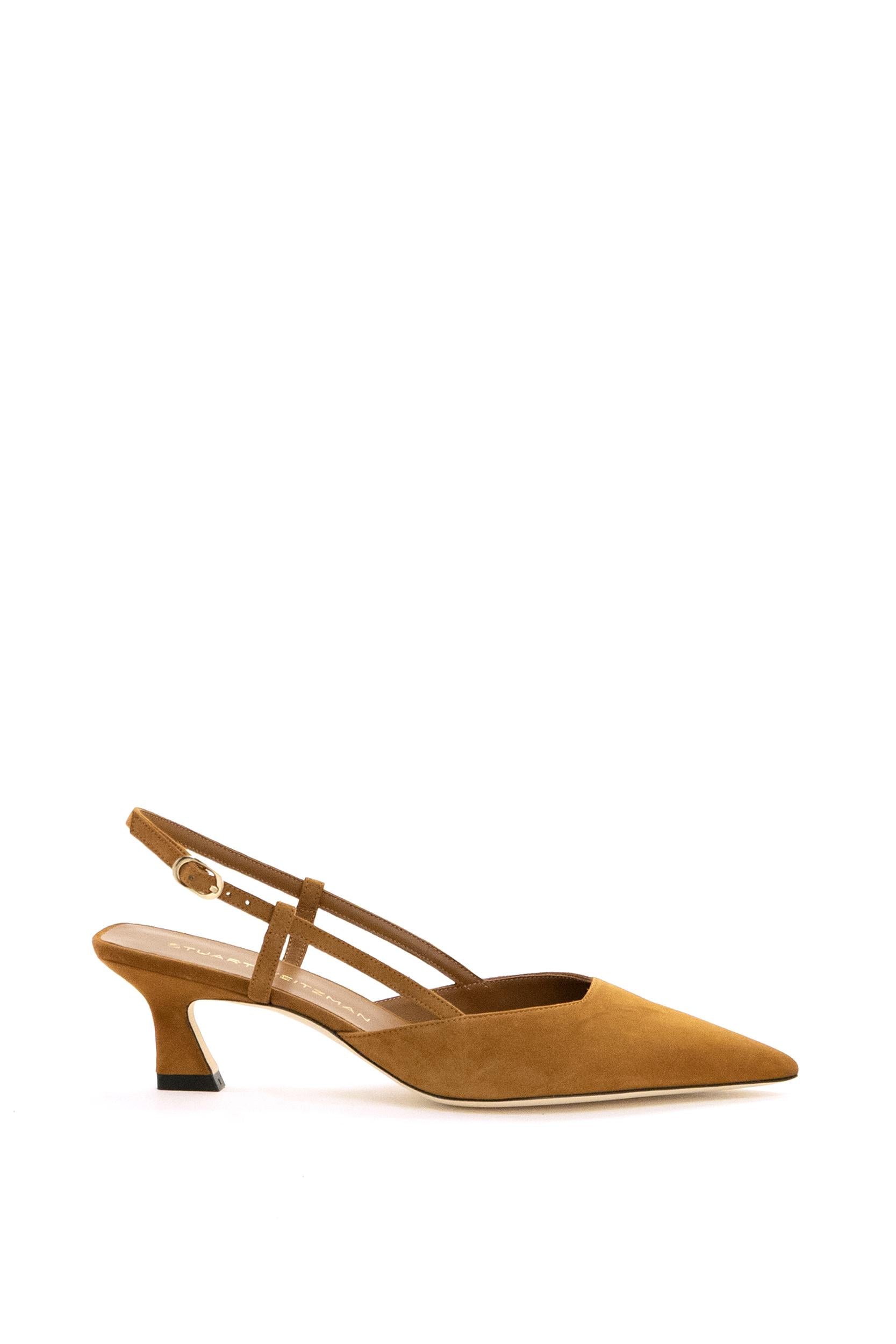 Décolleté Slingback Vinnie in Vernice<BR/> VINNIE 50 SLINGBACK TAN STUART WEITZMAN 