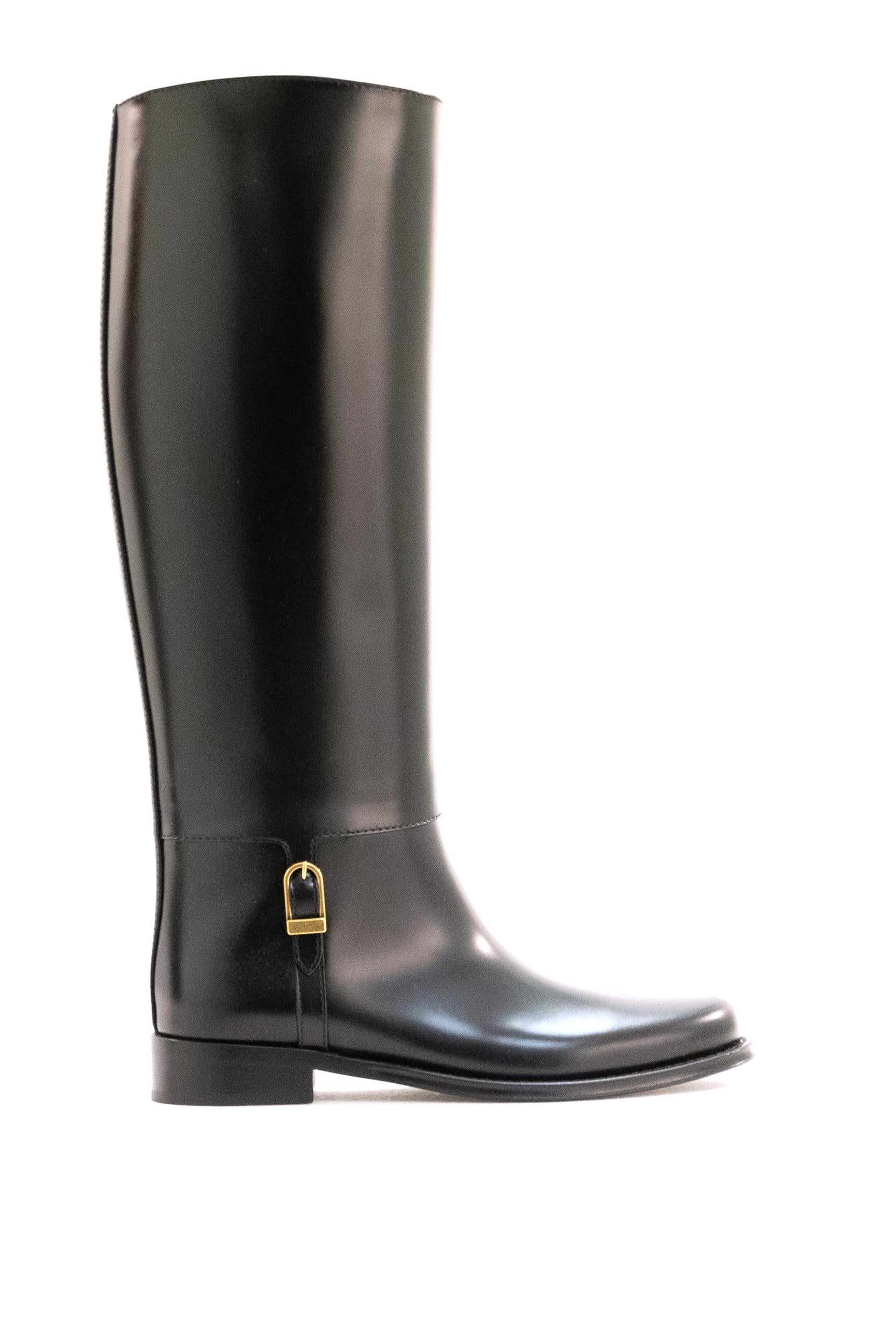 Stivali Julia Pelle Nero<BR/> 840698 AAEHR 1000 SAINT LAURENT 