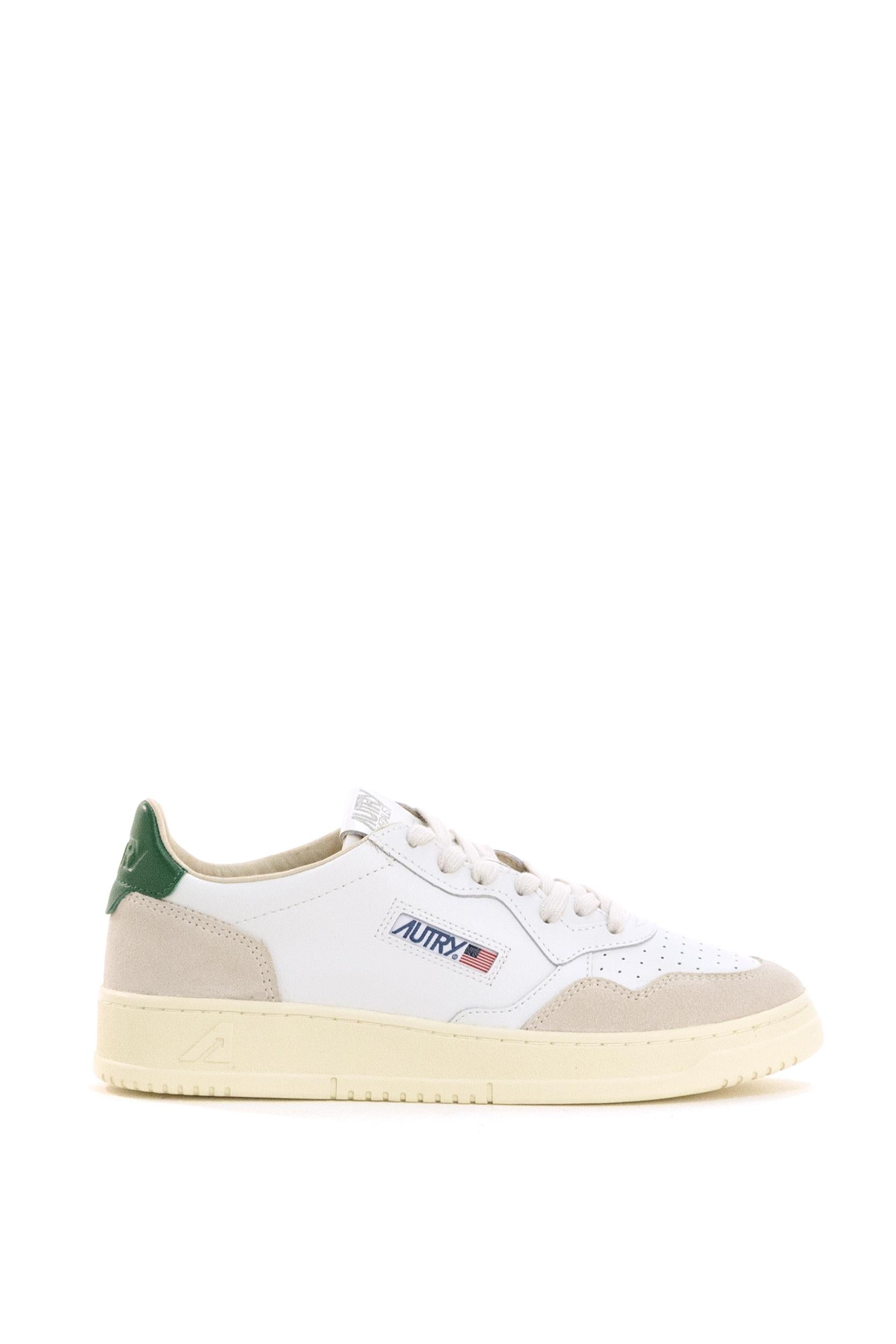 Sneakers Medalist in pelle liscia di colore bianco<BR/> AULM LS23 WHT/AMAZ AUTRY 