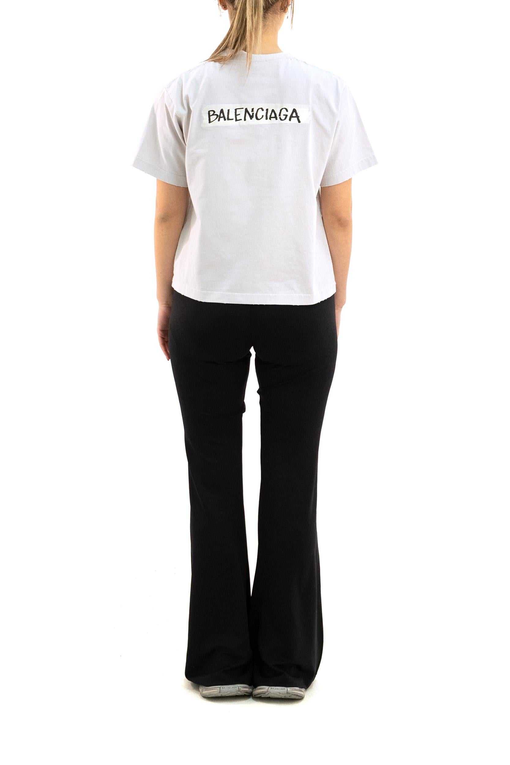 T-Shirt Masking Tape in jersey dry color bianco sporco<BR/> 850990 TTVL6 9012 BALENCIAGA 