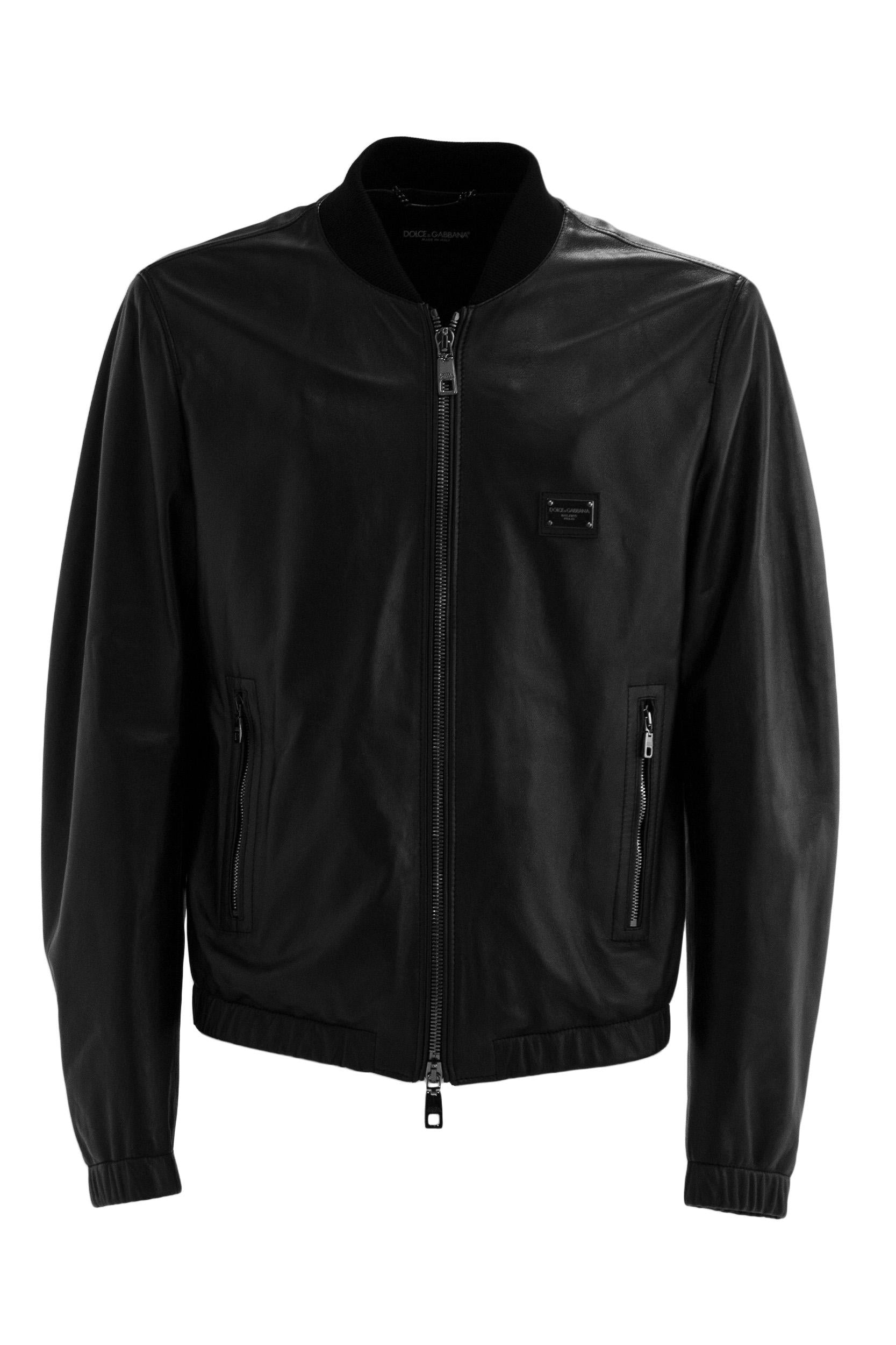 Giubbotto in pelle<BR/> G9ZY5L HULR0 N0000 DOLCE & GABBANA 