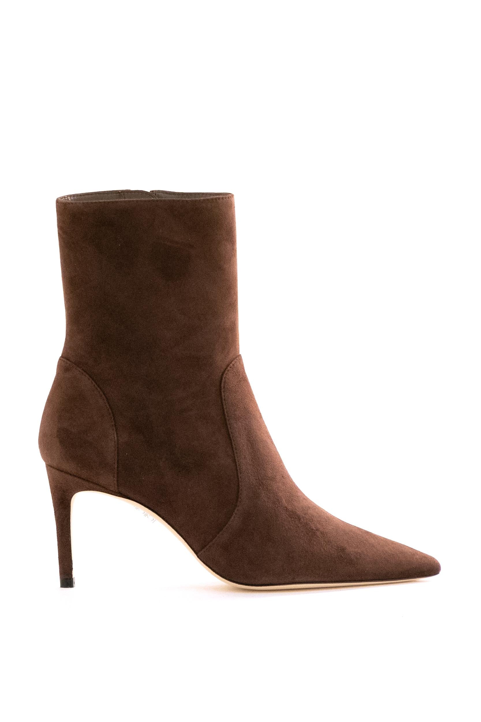 Stivaletti Power Bootie<BR/> STUART POWER ZIP 75 WALNUT STUART WEITZMAN 