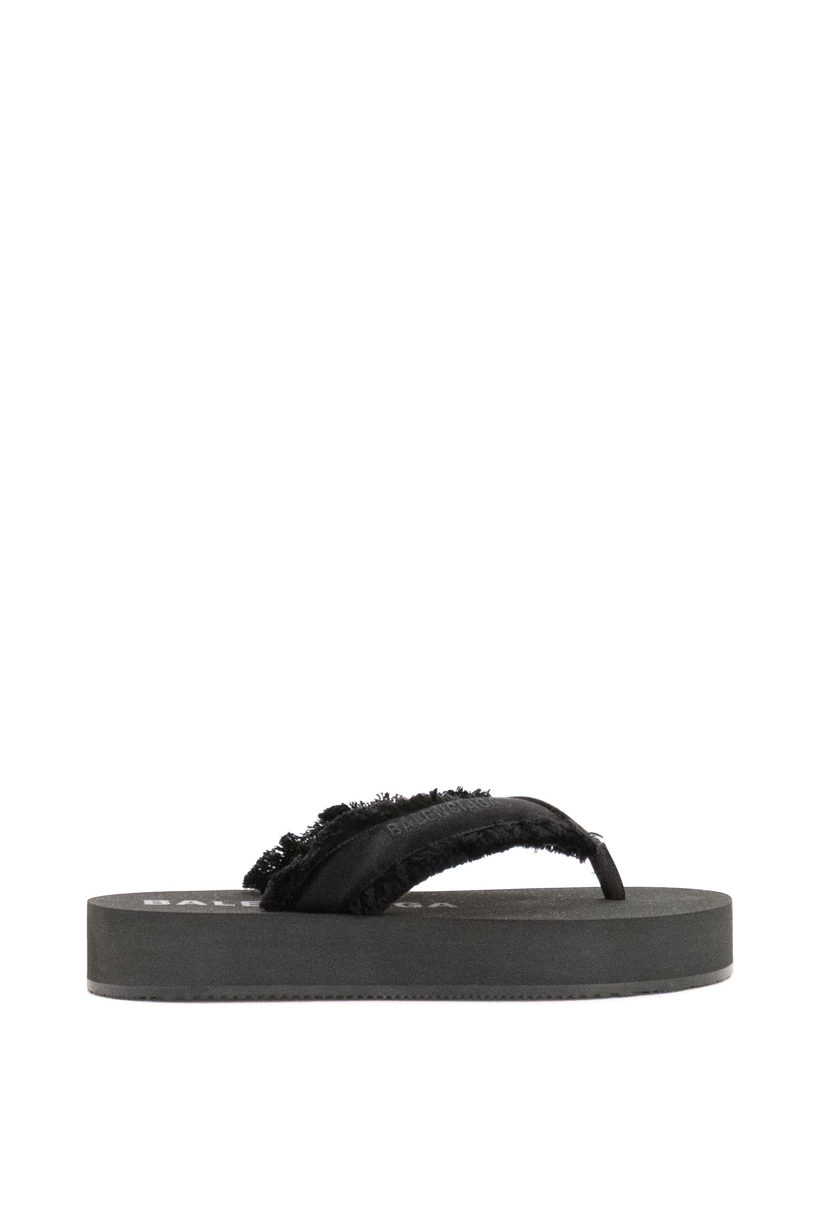 Infradito Jet Lag in satin spazzolato di colore nero<BR/> 870111 W0WM0 1000 BALENCIAGA 