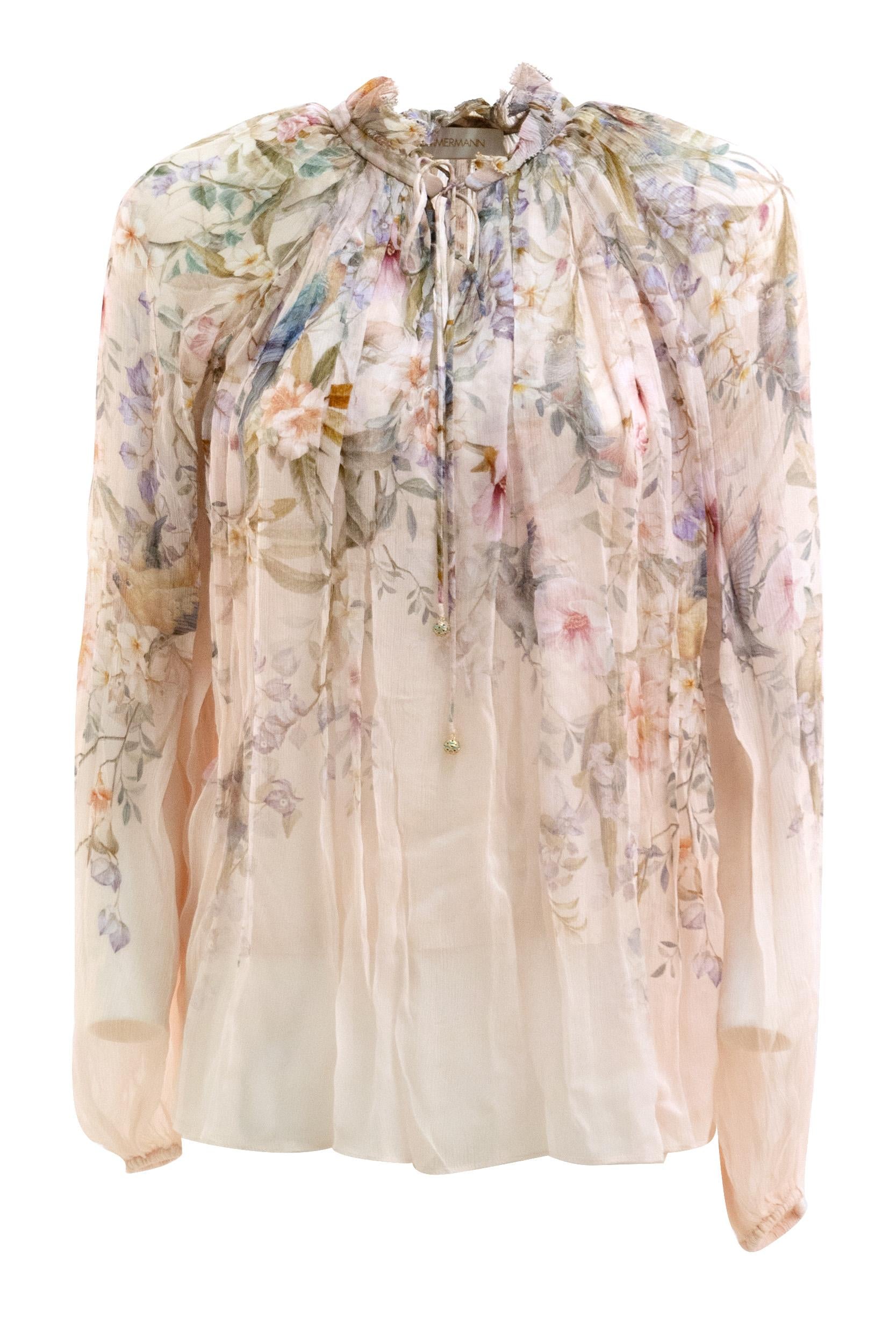 Blusa Billow Rebellion<BR/> 0991TC261 CREAM ZIMMERMANN 