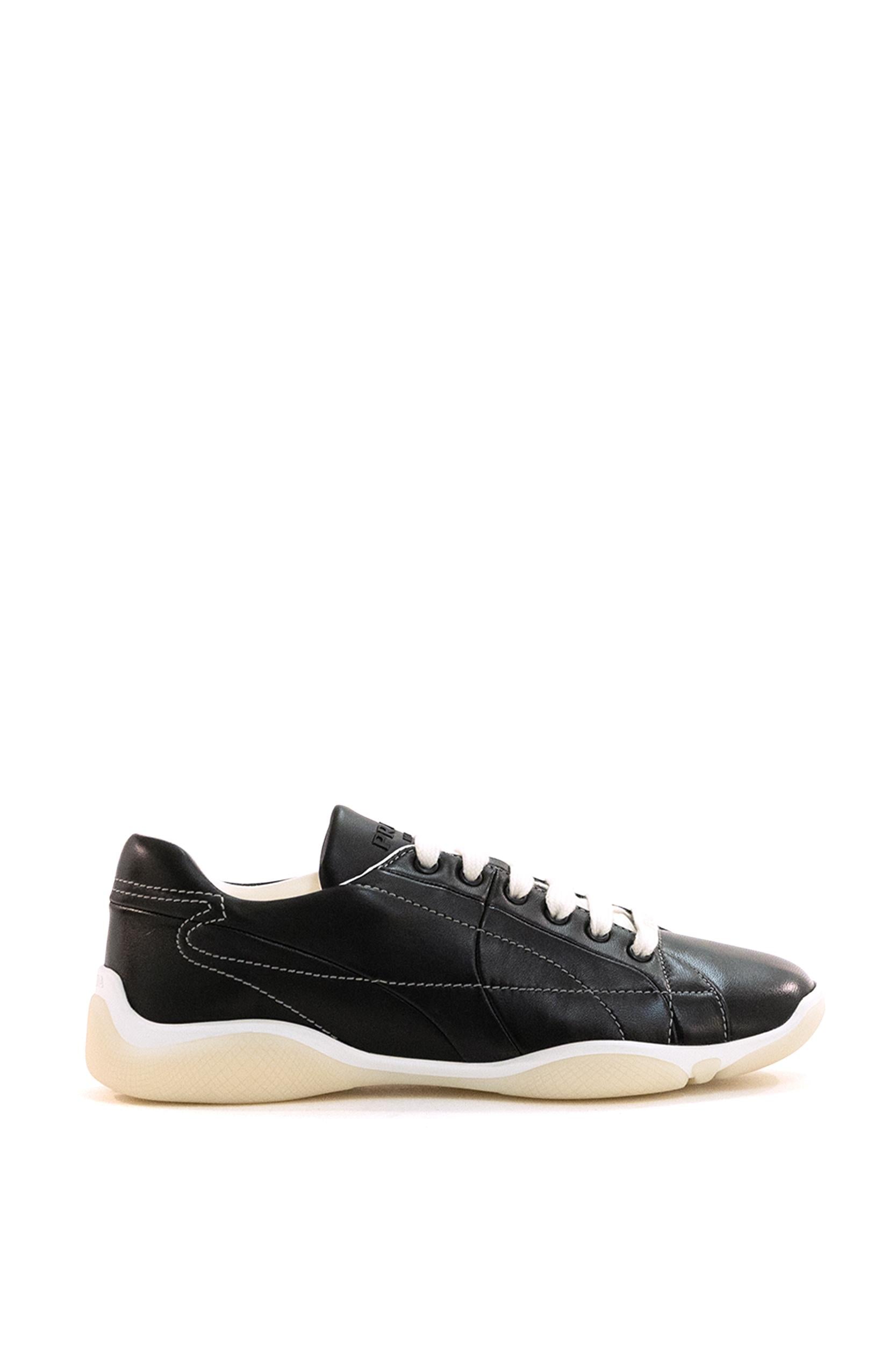 Sneakers in nappa di colore nero<BR/> 2EE429 F G000 038 F0632 PRADA 