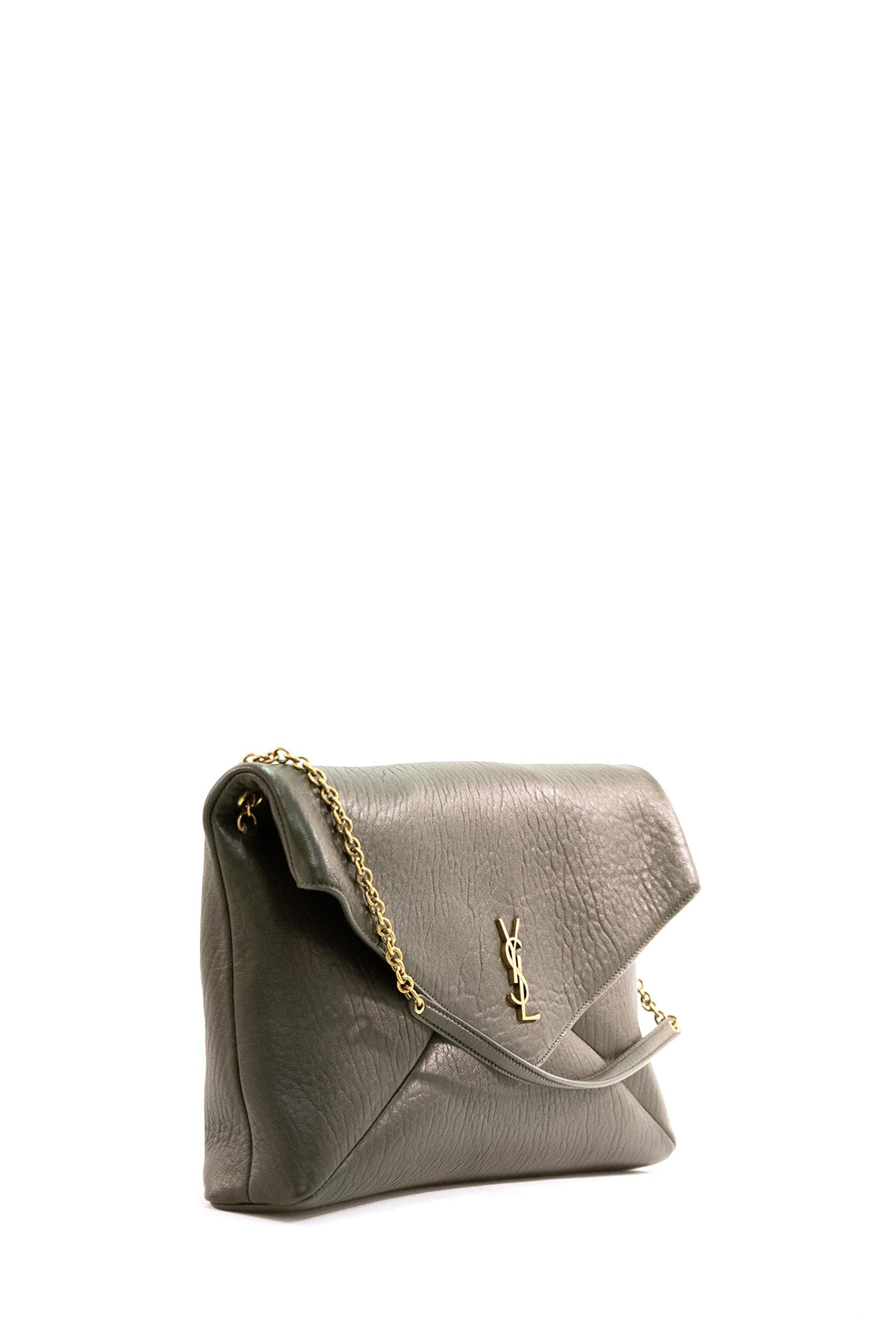 Pochette Envelope Pelle di Agnello Muschio<BR/> 841702 AACYT 3212 SAINT LAURENT 