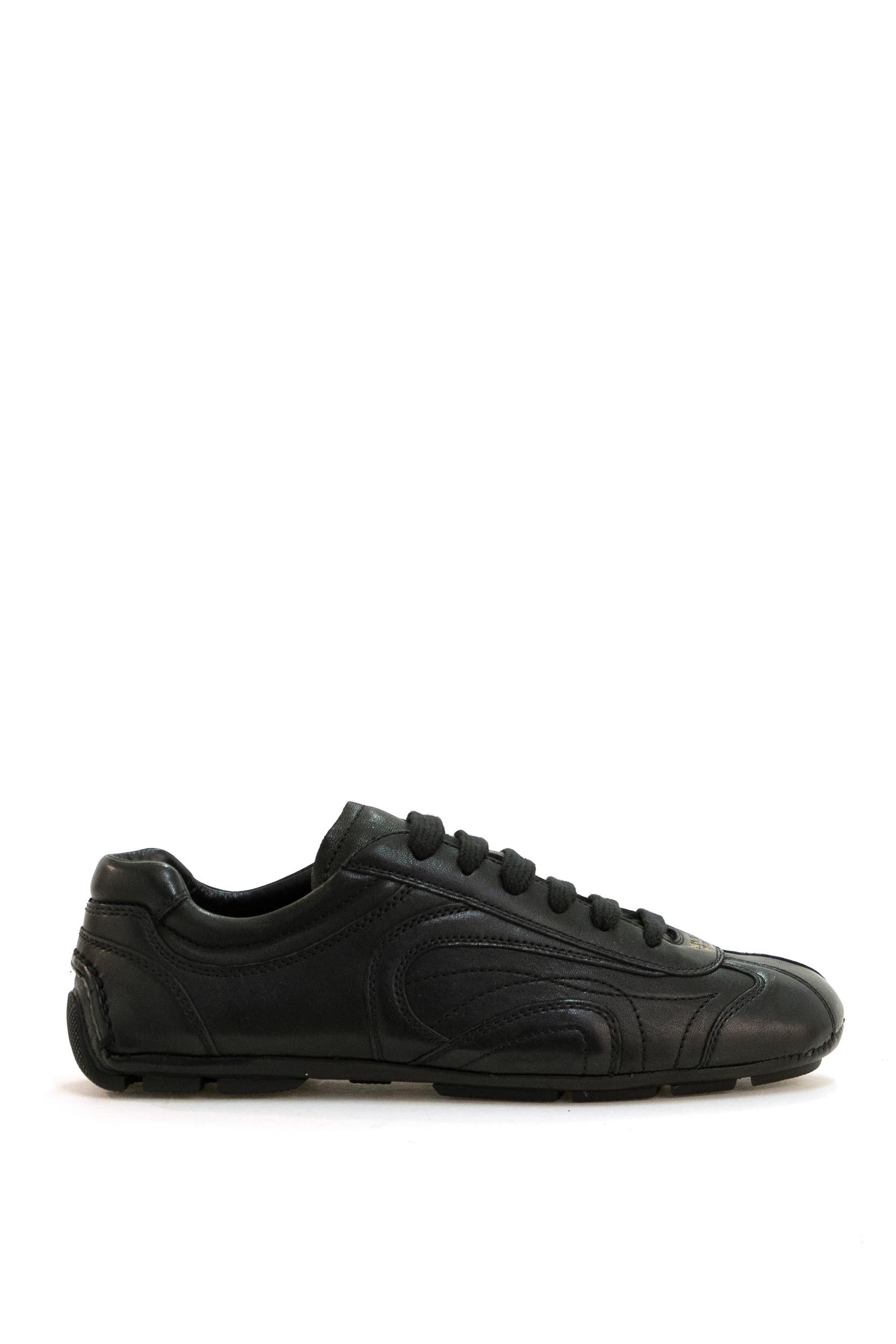 Sneakers Montecarlo Re-Edition 2005 in nappa di colore nero<BR/> 4E1165 F G001 EFX F0002 PRADA 
