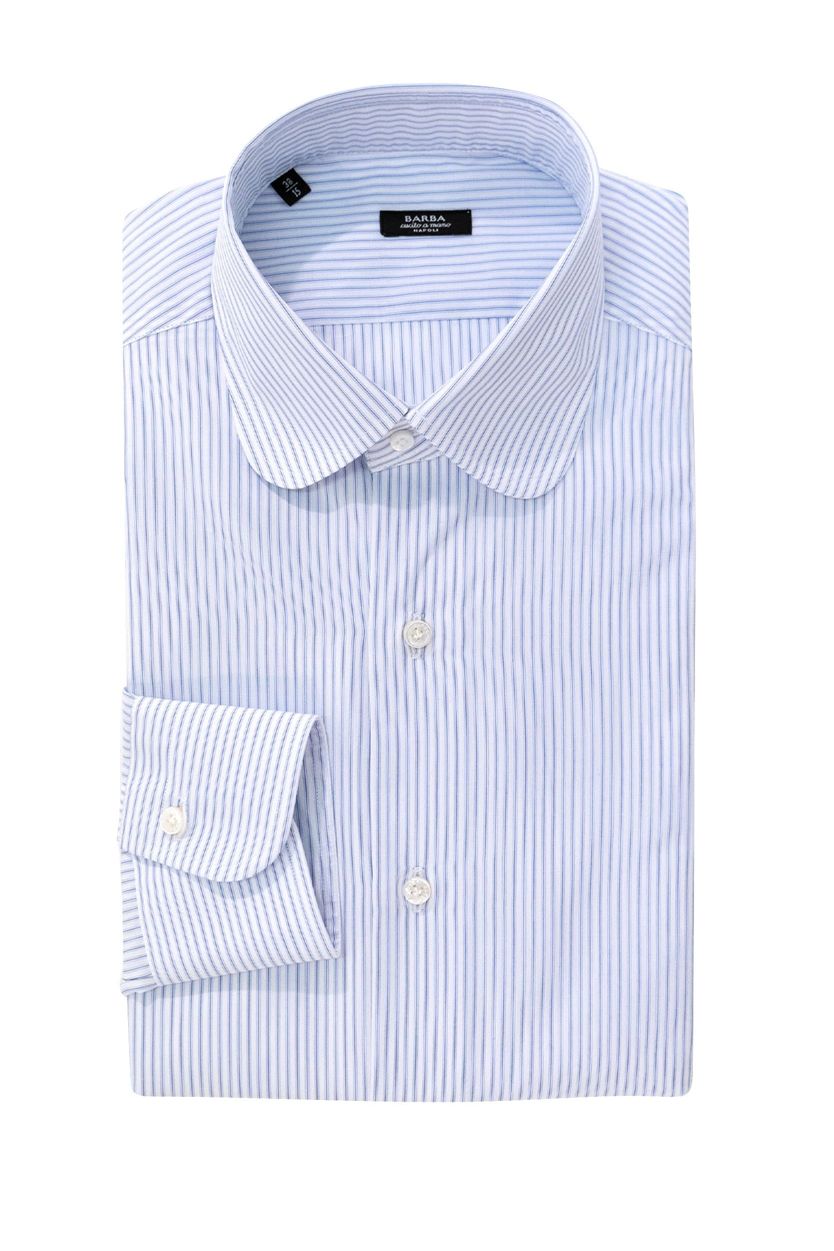 Camicia a Righe Cotone Bianco<BR/> I1U59P0150008.U. 0001 BARBA 