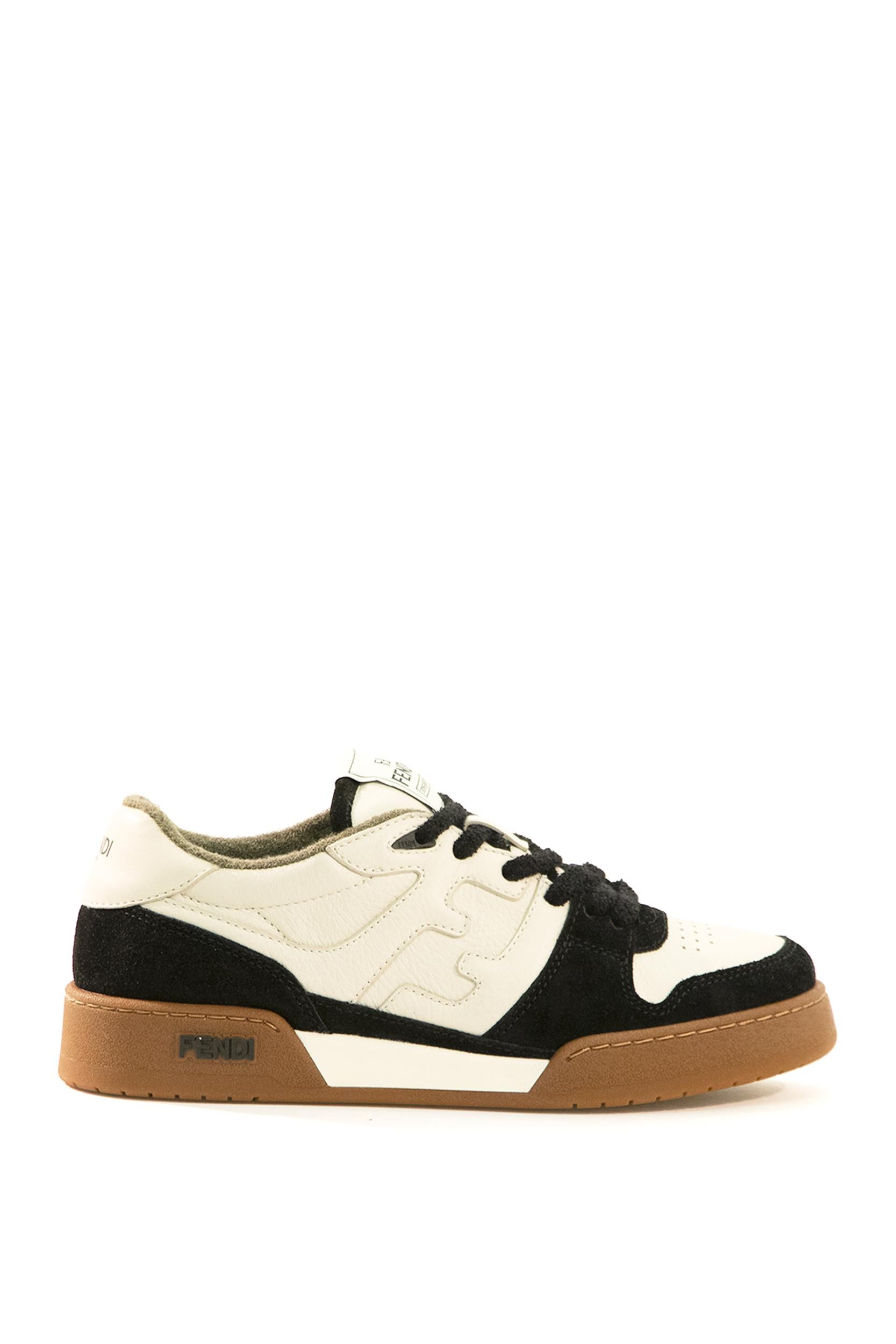 Fendi Match low-top sneakers in smooth white leather | Cumini