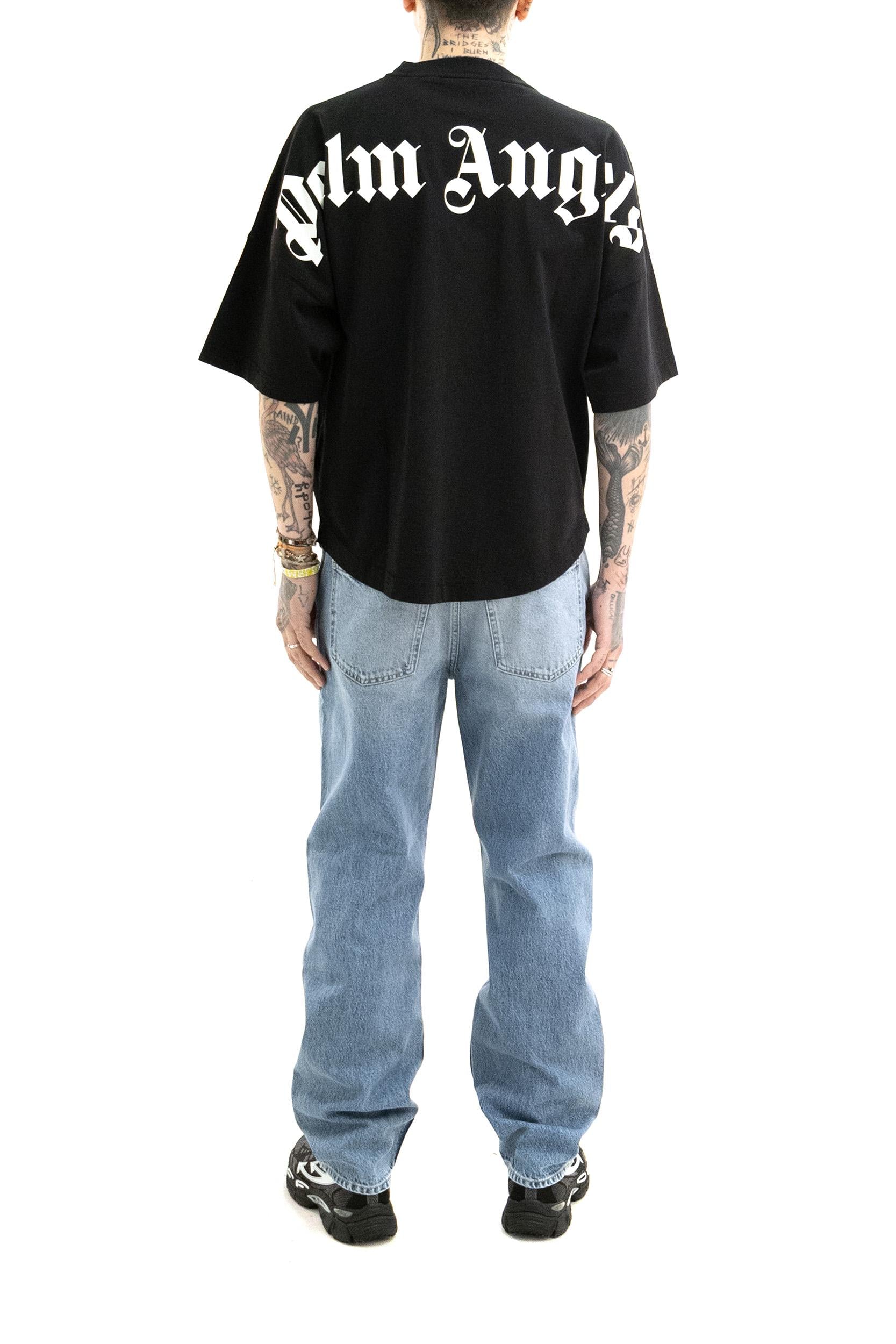 T-shirt Classic Logo in Cotone<BR/> PMAA10BS26JER001 1003 PALM ANGELS 