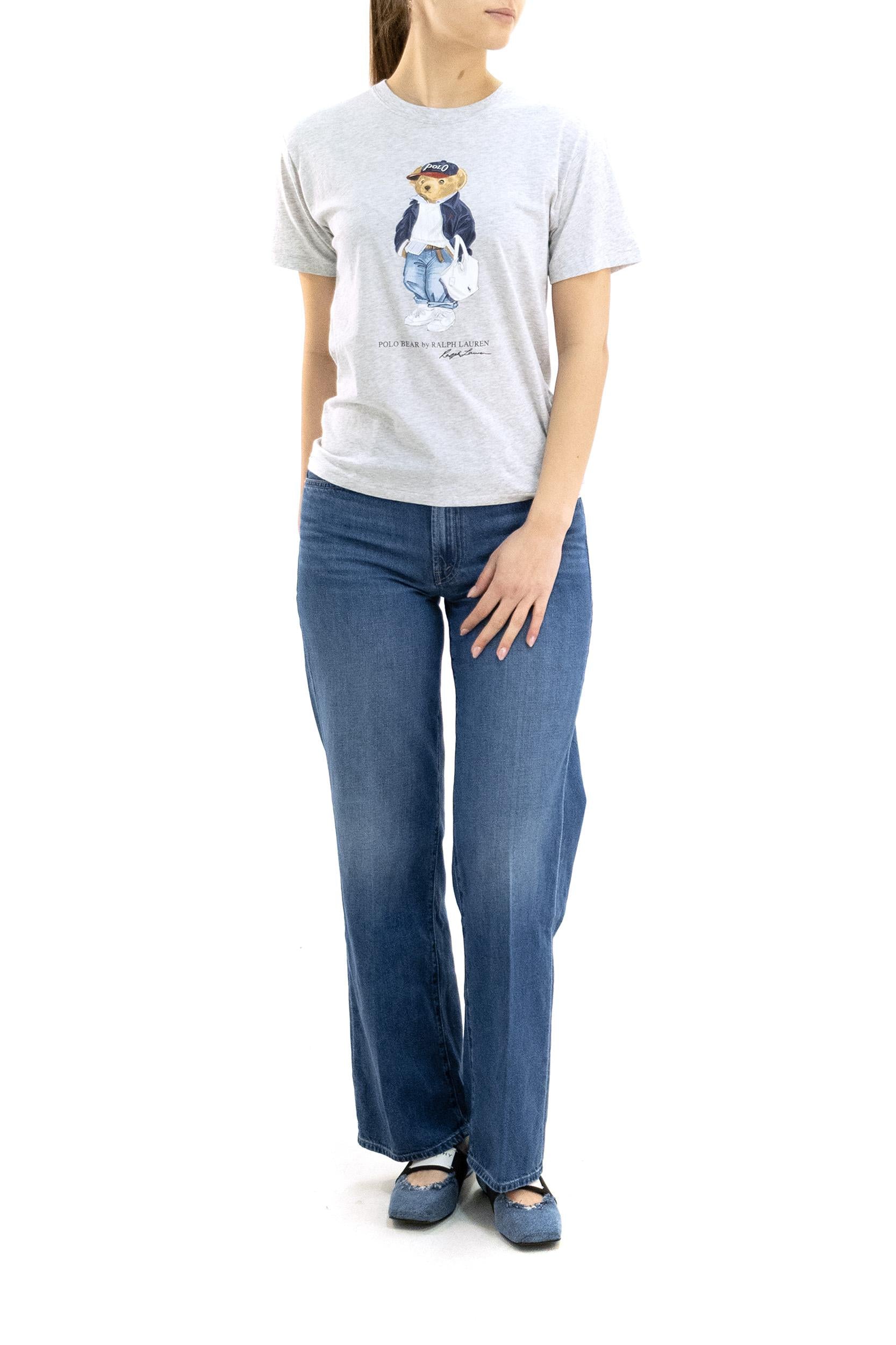 Jeans a Gamba Ampia in Denim di Cotone<BR/> 12198-1230 BIP MOTHER 