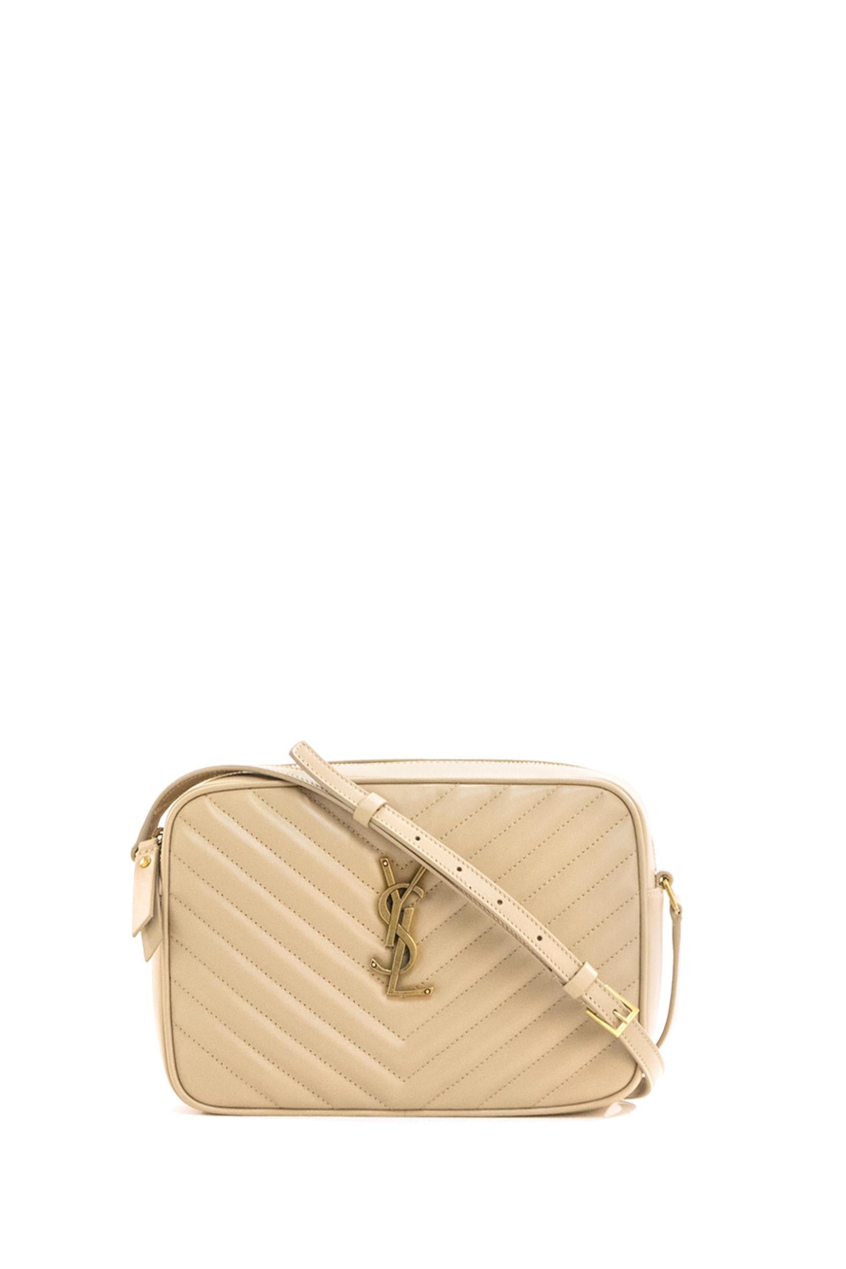 Borsa camera bag Lou in pelle matelassè di color beige<BR/> 761554 DV707 2721 SAINT LAURENT 