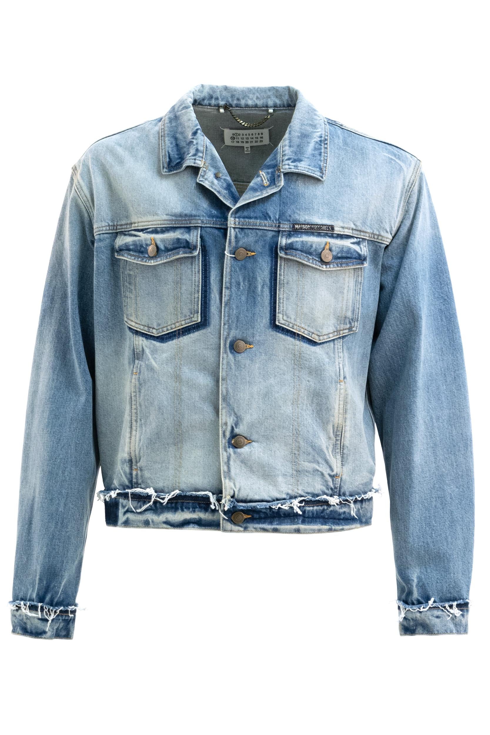 Giubbotto in denim di colore blu<BR/> S50AM0654 S30561 987 MAISON MARGIELA 
