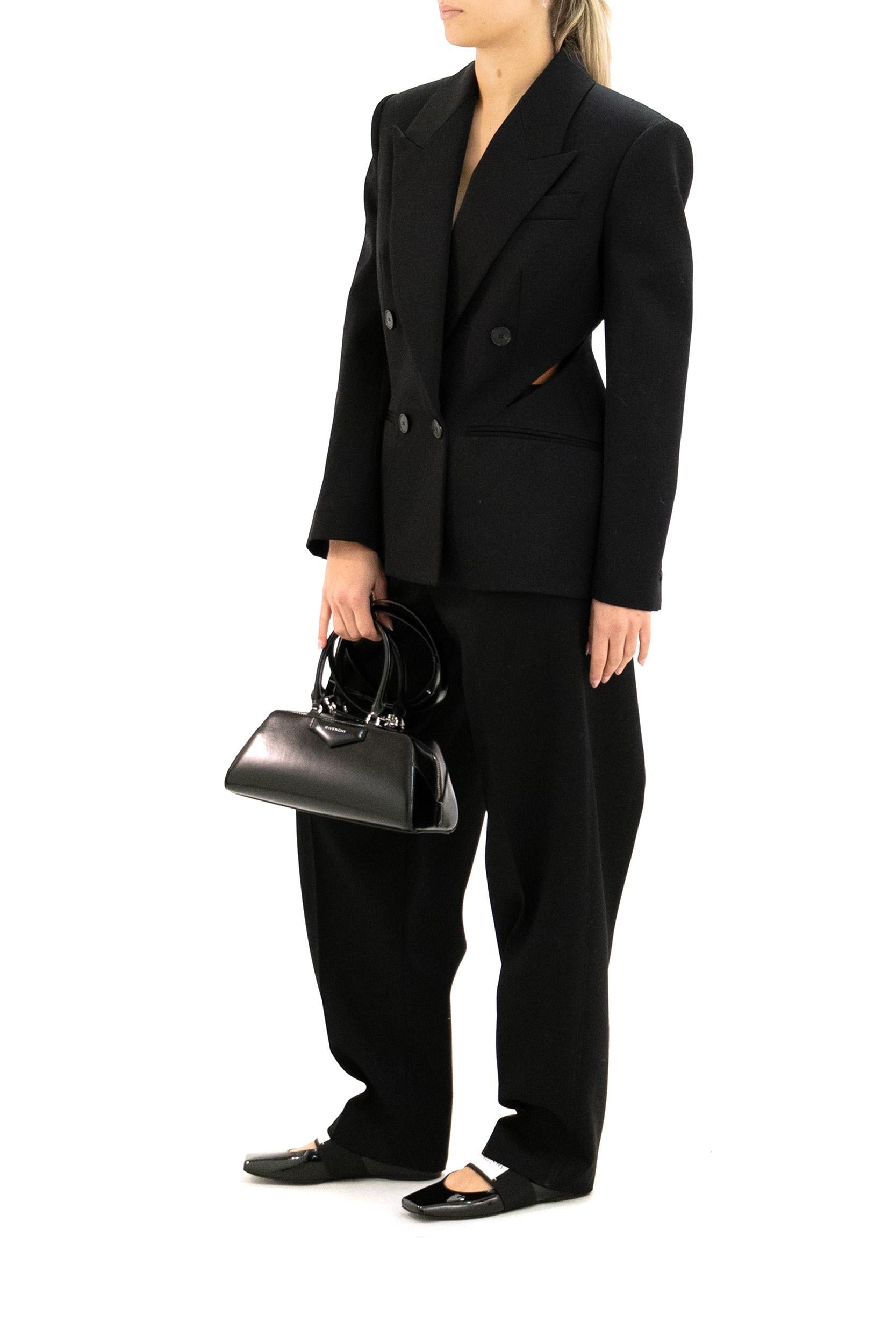 Giacca doppiopetto in lana di colore nero <BR/> BW30LZ15CT 001 GIVENCHY 