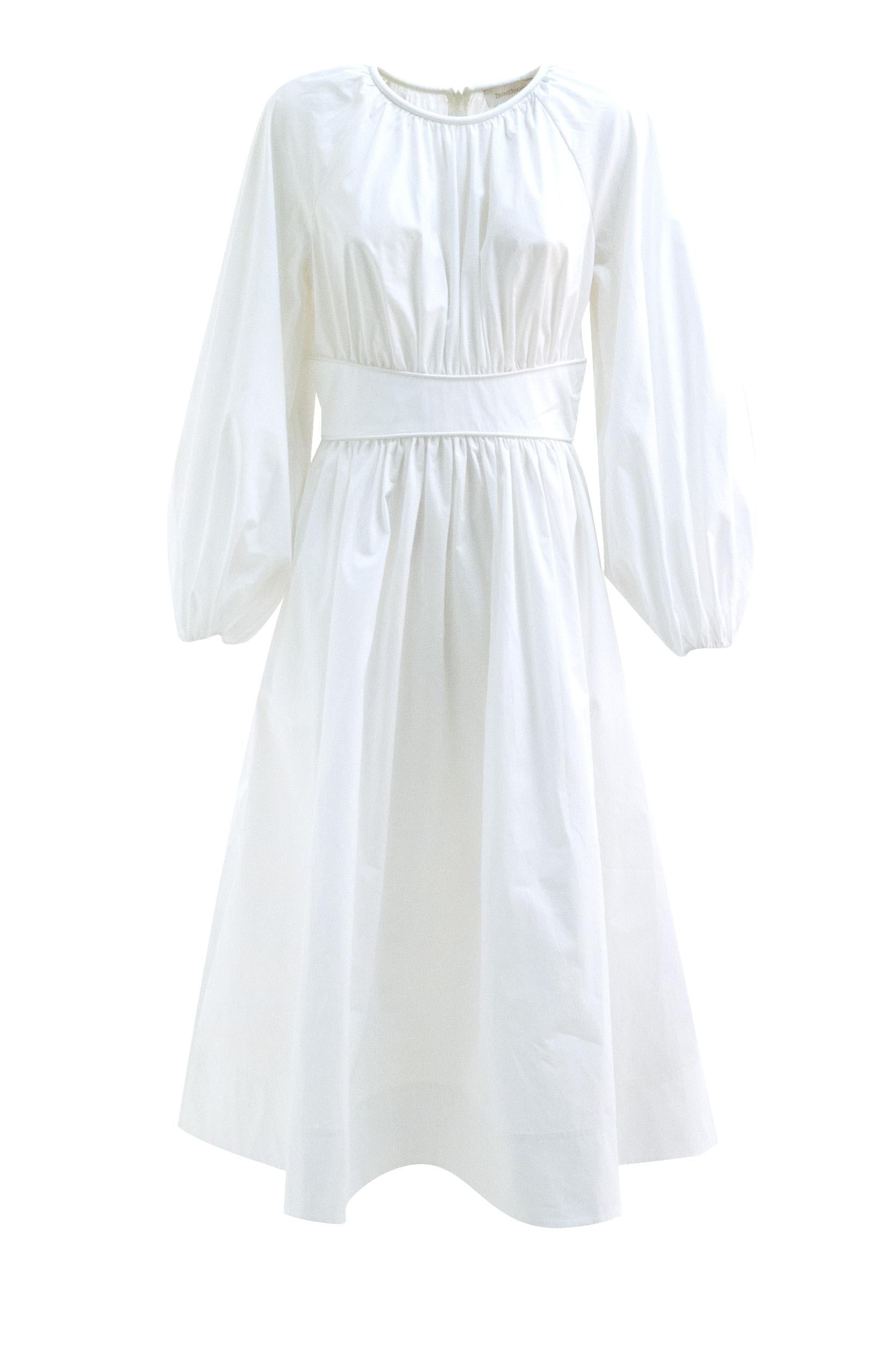 Abito Midi in Popeline<BR/> 8856DS26R IVORY ZIMMERMANN 