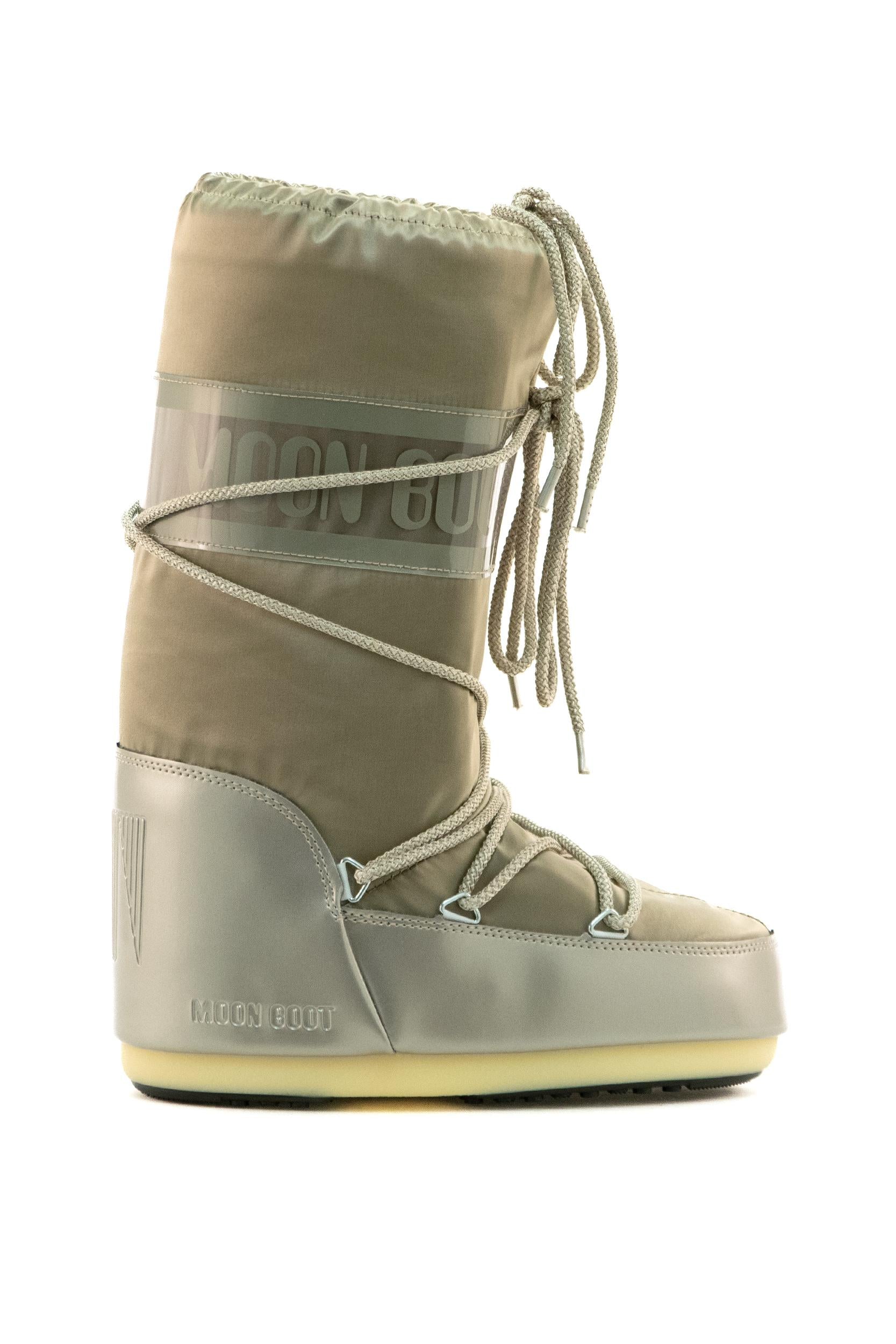 Stivale da neve in raso color platino<BR/> 80D1401680 B003 MOON BOOT 