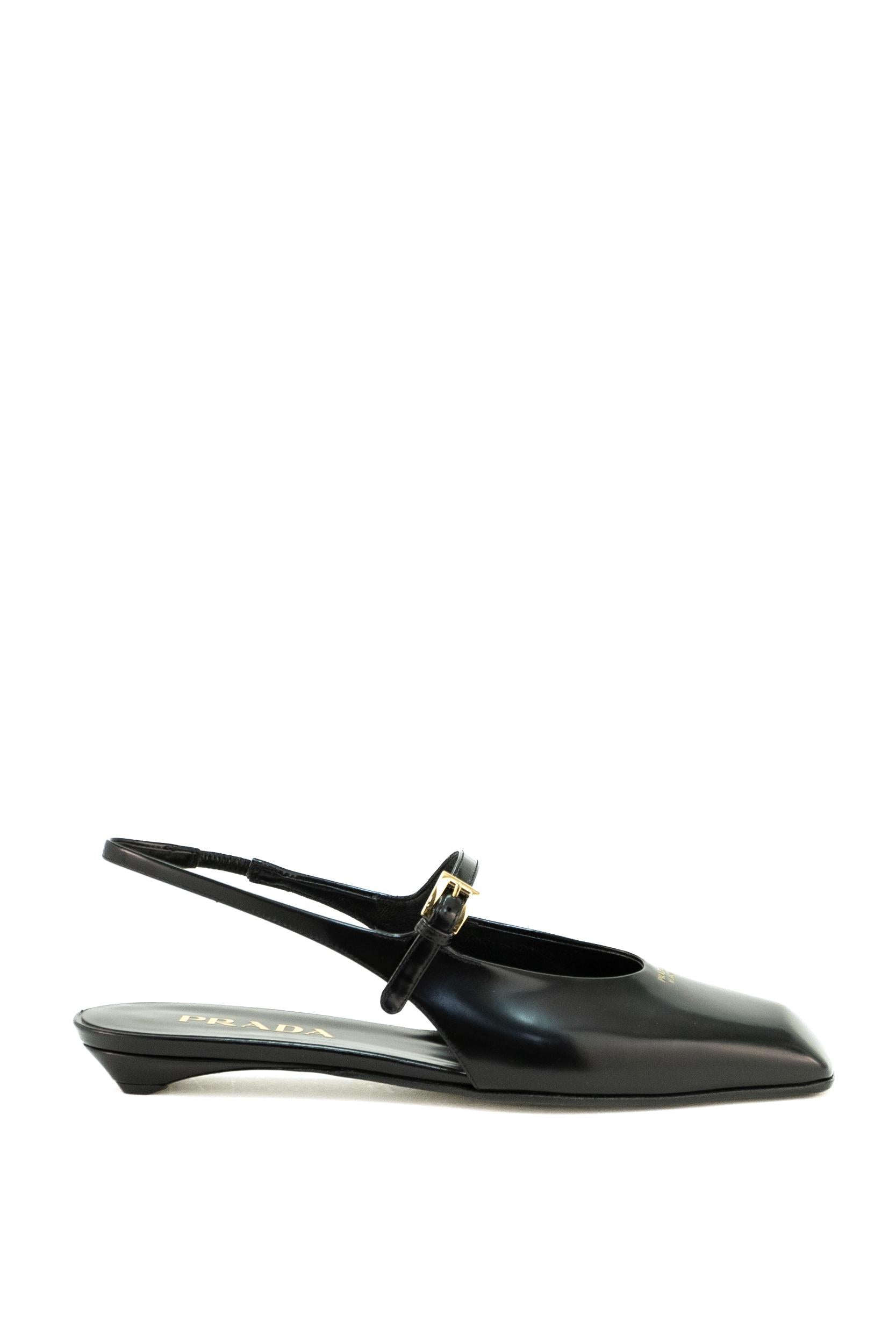 Slingback in pelle spazzolata<BR/> 1F828N F 015 055 F0002 PRADA 