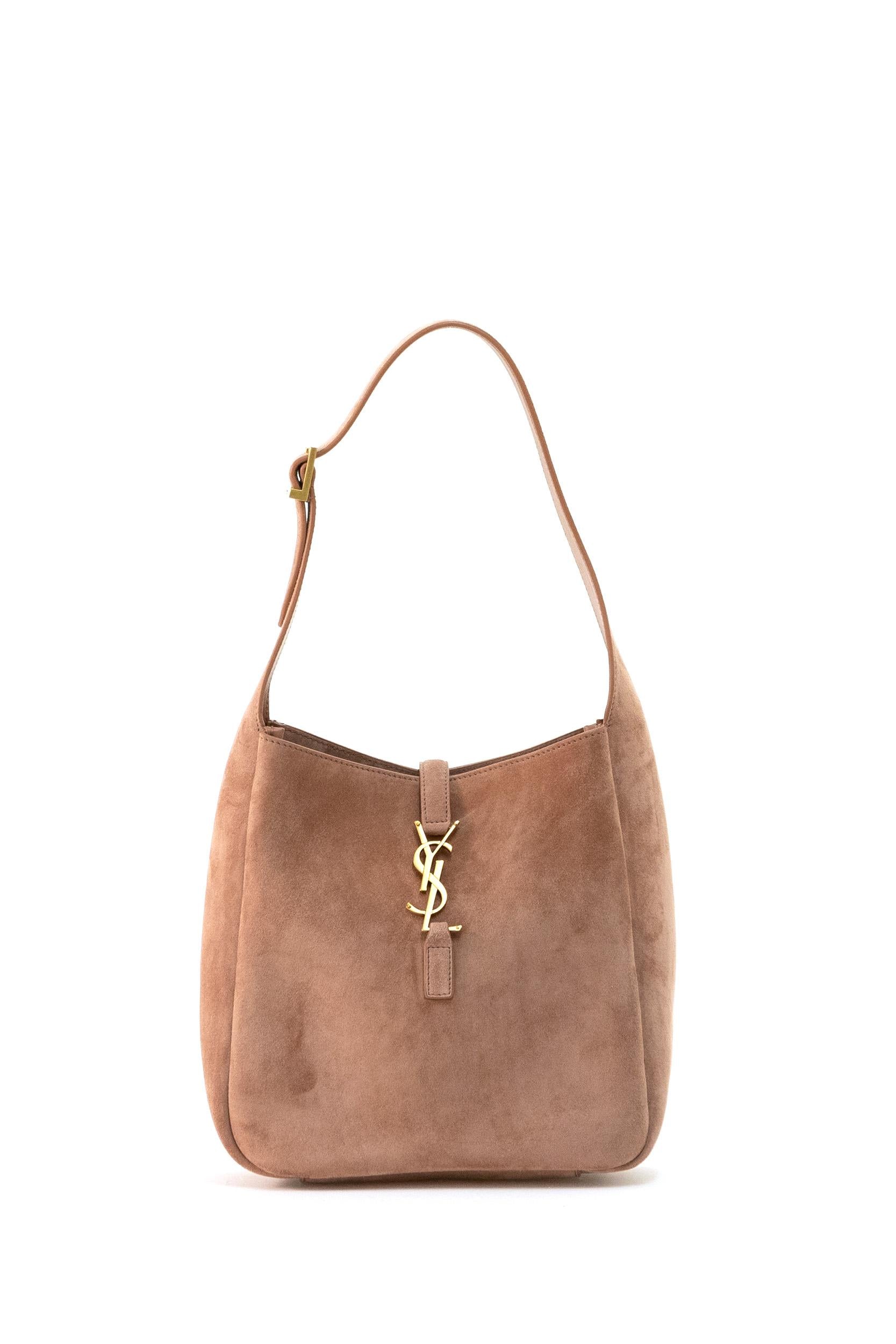 Borsa Le 5 à 7 Piccola in suede color rosa polvere<BR/> 713938 1U80W 5922 SAINT LAURENT 