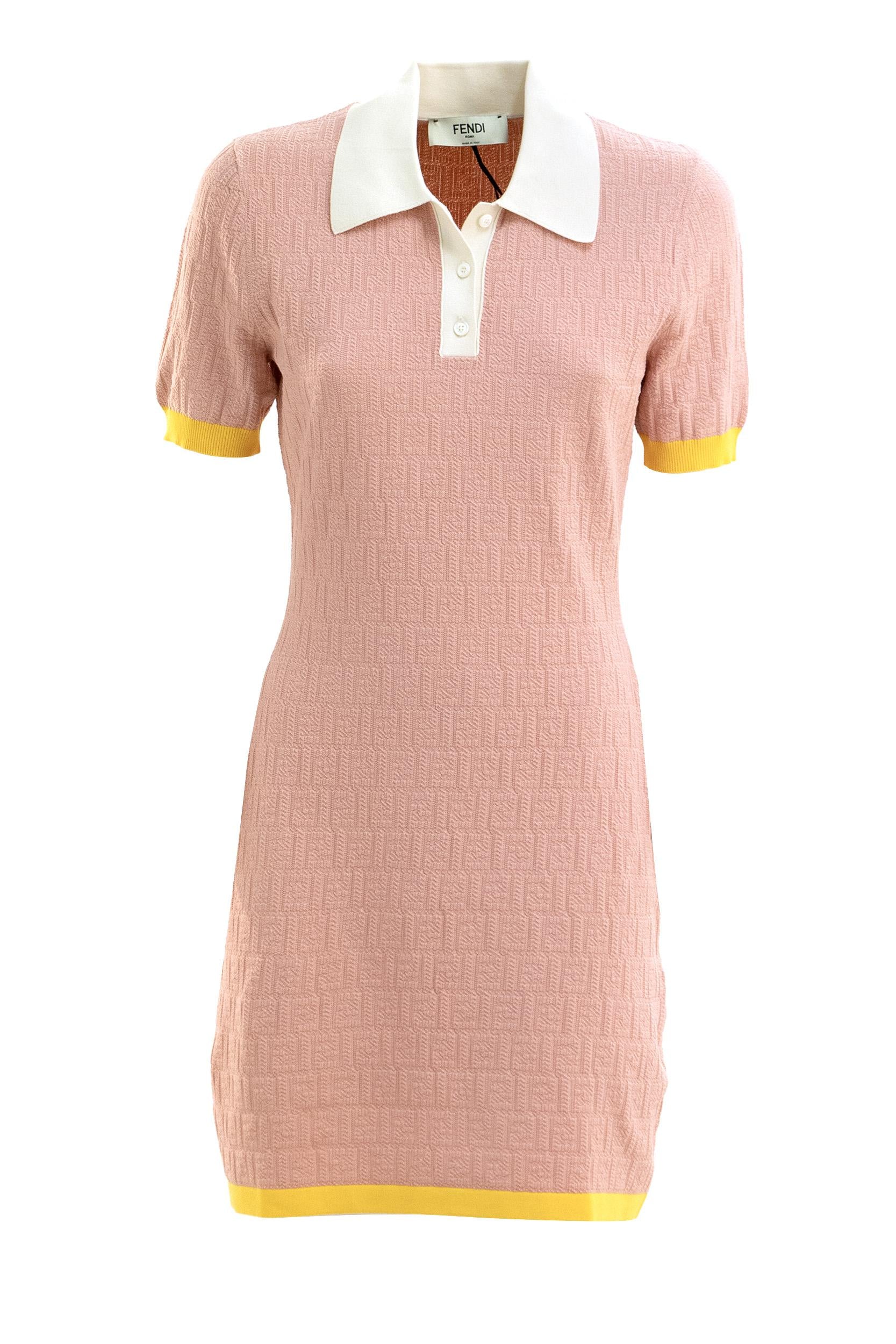 Abito in cotone FF di colore rosa <BR/> FZDE35 AW4S F1W0S FENDI 