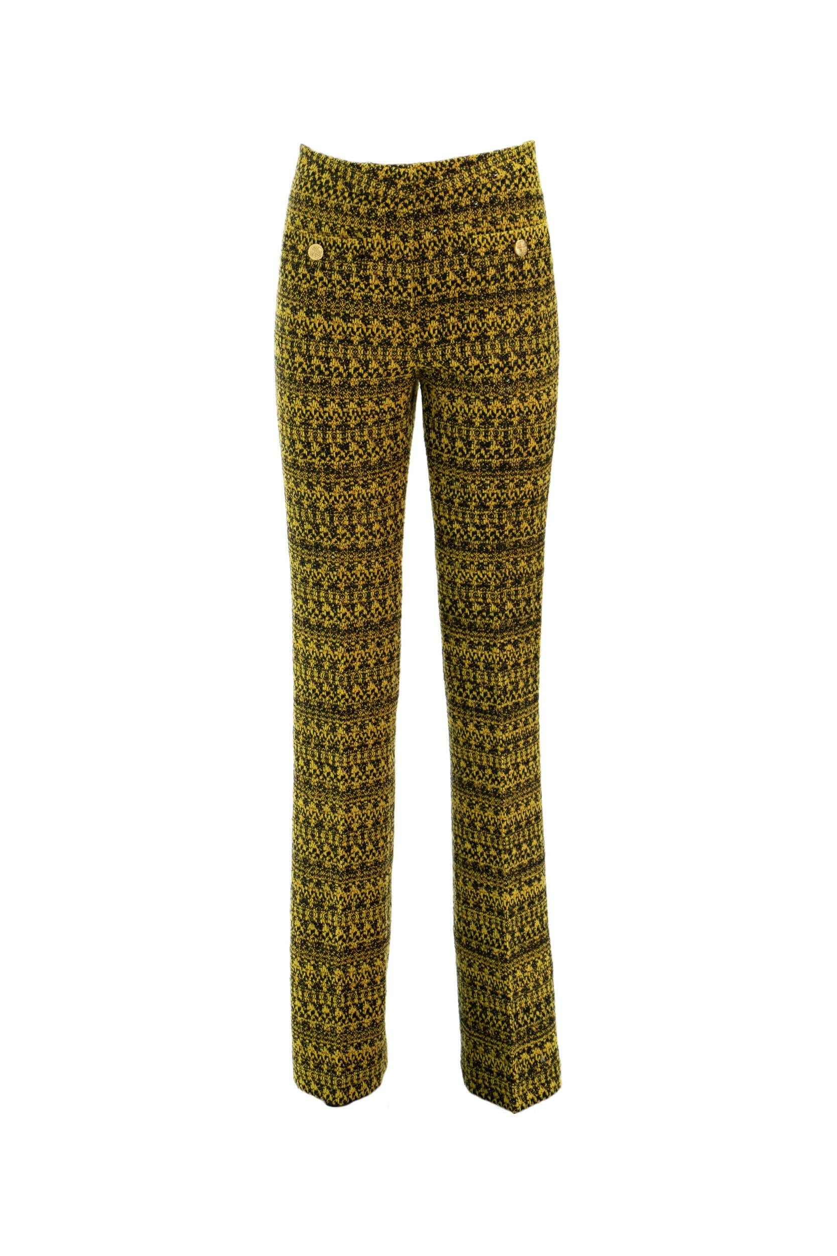 Pantaloni in tweed gialli<BR/> FAB3125 F3690 1624 ALESSANDRA RICH 