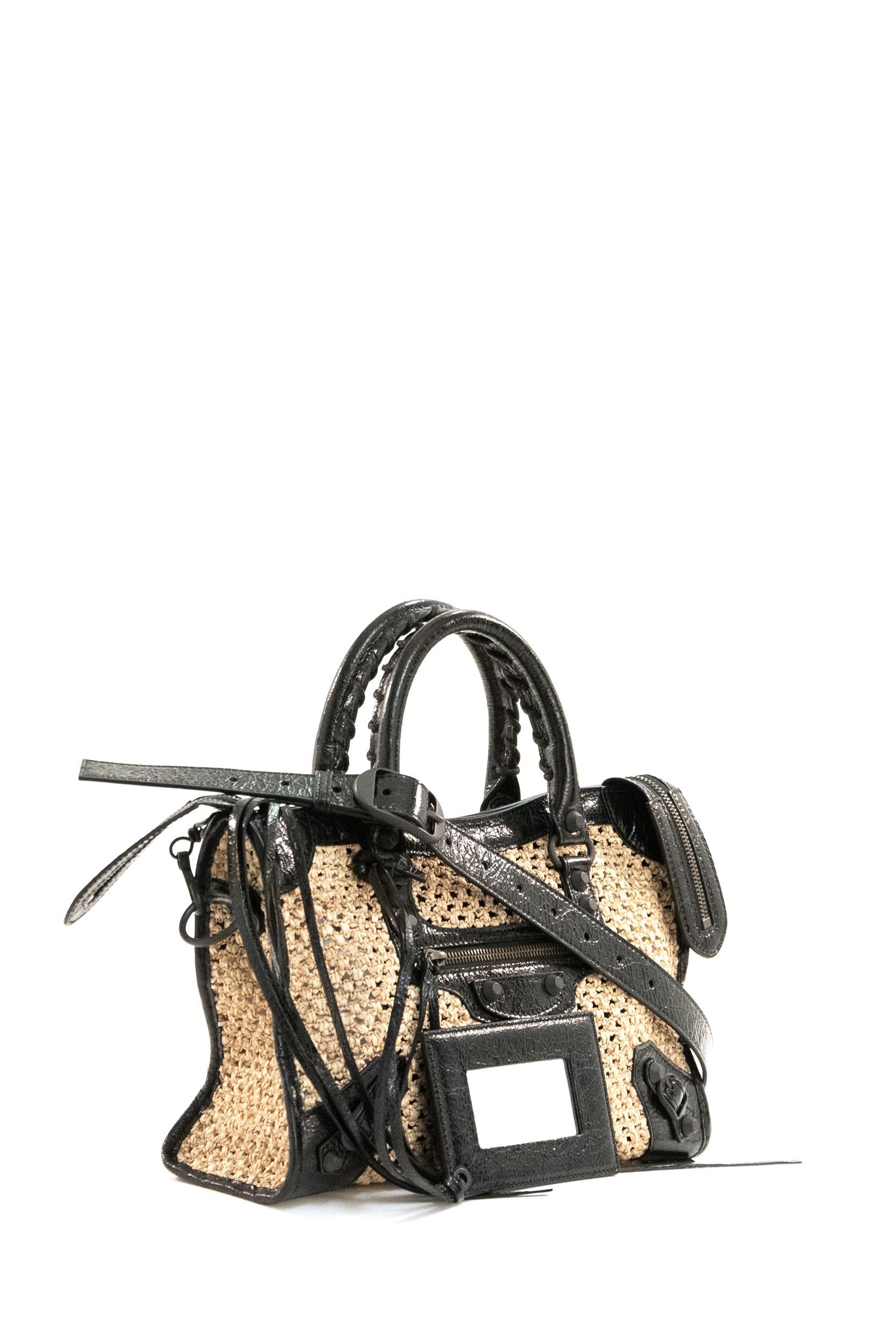Borsa Le City in rafia intrecciata color naturale <BR/> 865762 2ACGG 9260 BALENCIAGA 