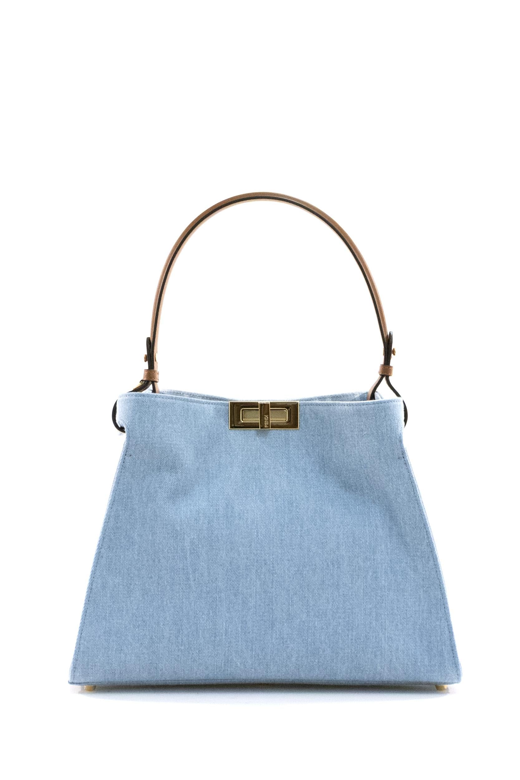Borsa Fendi Way in denim color blu chiaro<BR/> 8BN368 AY6P F1WM6 FENDI 