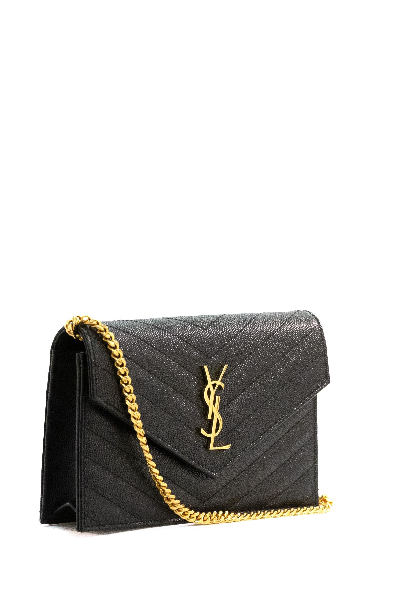 Saint Laurent Portafoglio Cassandre pelle Grain de poudre<BR/> 742920 BOW01 1000 SAINT LAURENT 
