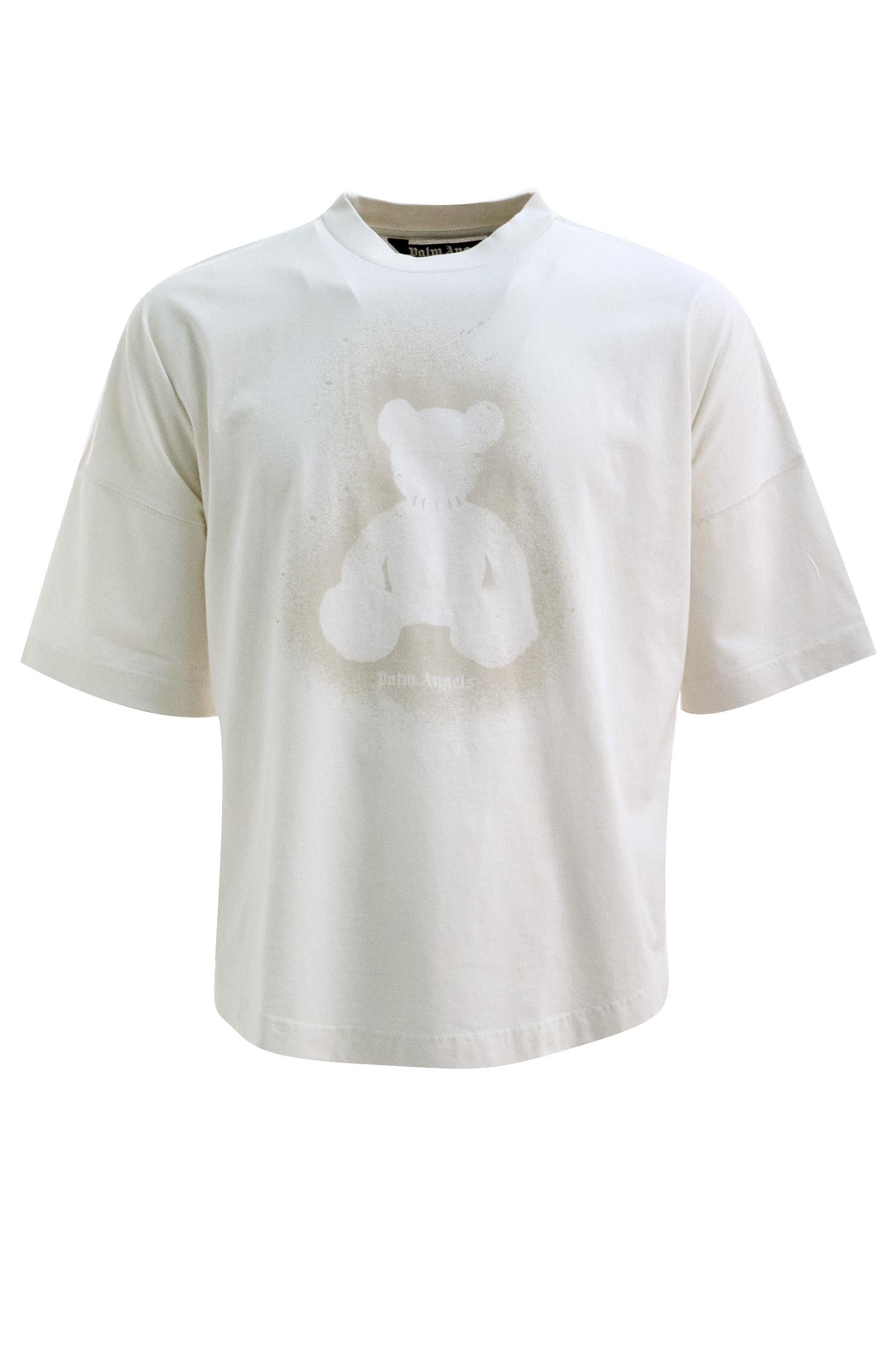 T-shirt Spray Bear in Cotone<BR/> PMAA10BS26JER002 0305 PALM ANGELS 