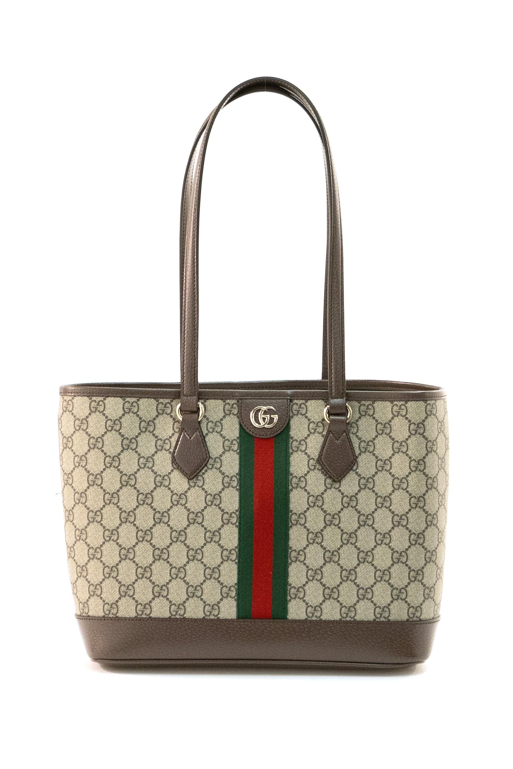 Borsa Ophidia in tessuto GG beige e marrone scuro<BR/> 836849 FAE0J 9867 GUCCI 