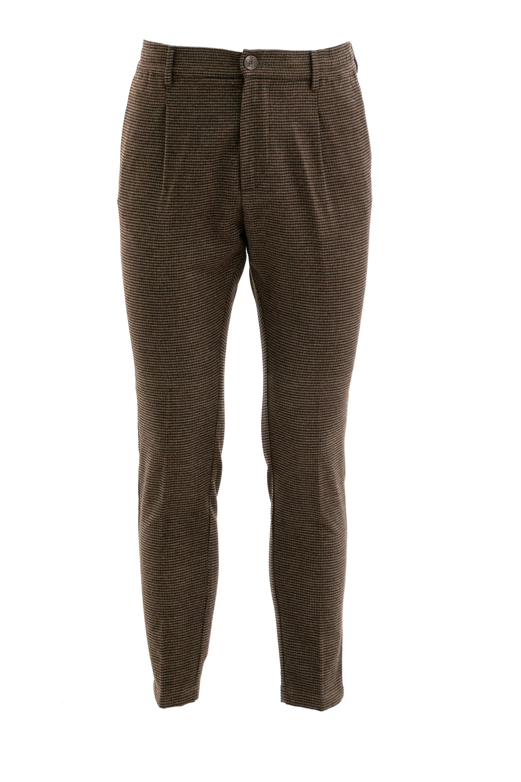 Pantaloni Mitte in Cotone Marrone<BR/> S.M03.MITTE 1607 133 CRUNA 